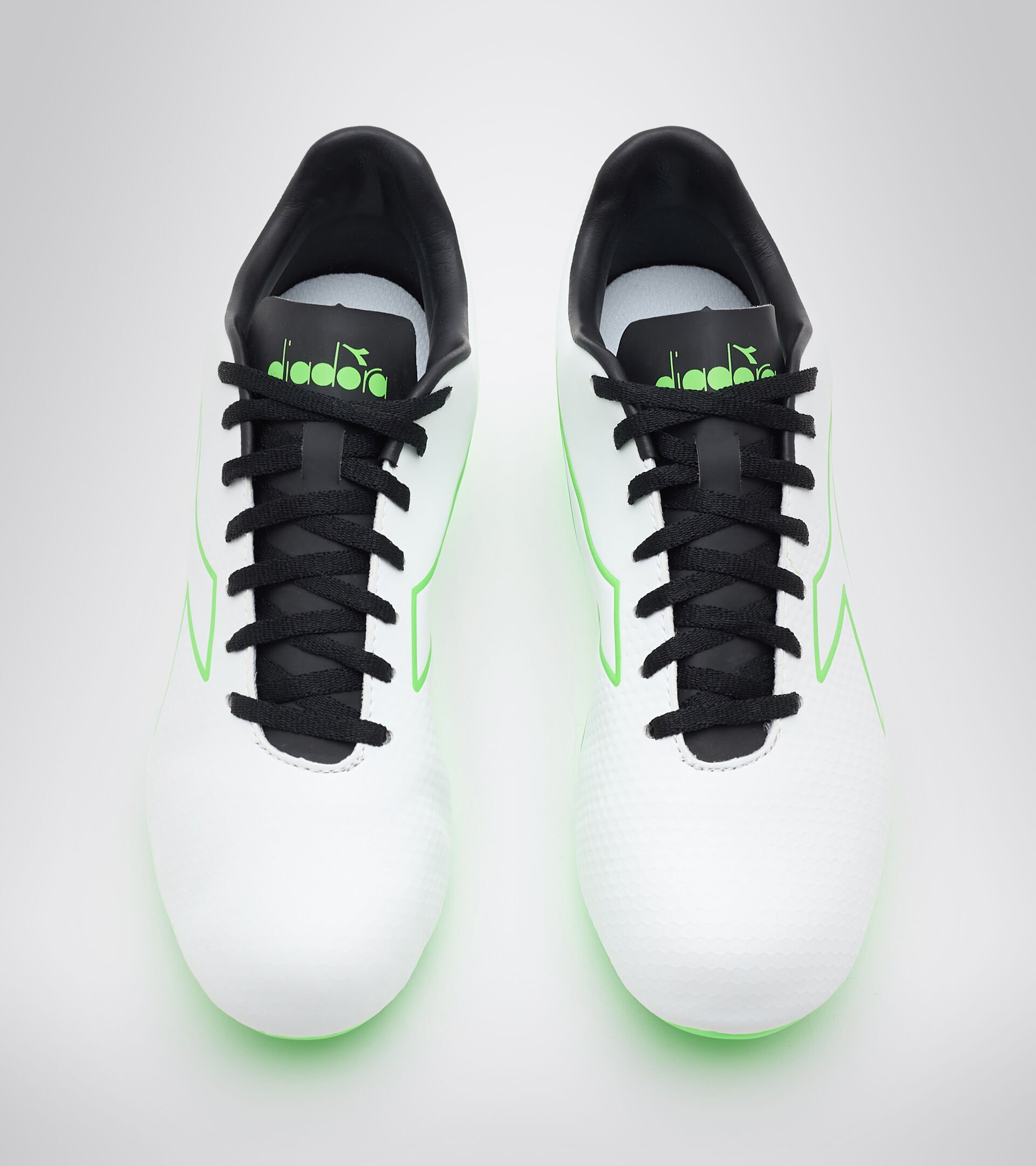 Firm ground football boots PICHICHI 4 MG14 WHITE/GREEN FLUO/BLACK - Diadora