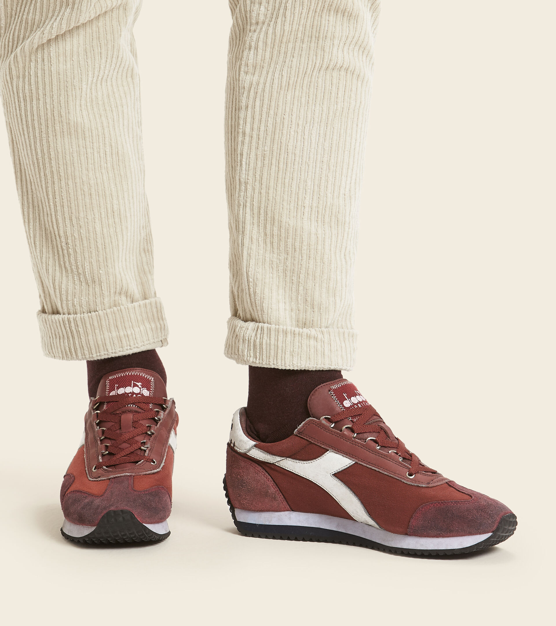 Footwear Heritage UNISEX EQUIPE H DIRTY STONE WASH EVO BURN RED Diadora