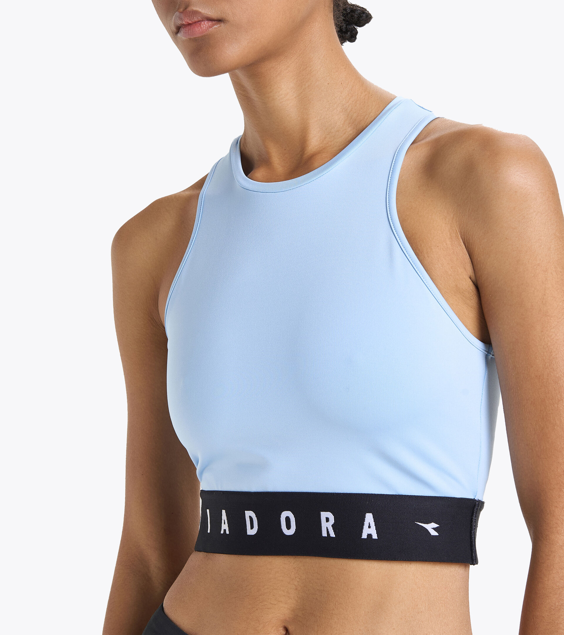 Training crop top - Women L. CROP TOP BE ONE BRIGHT BABY BLUE - Diadora