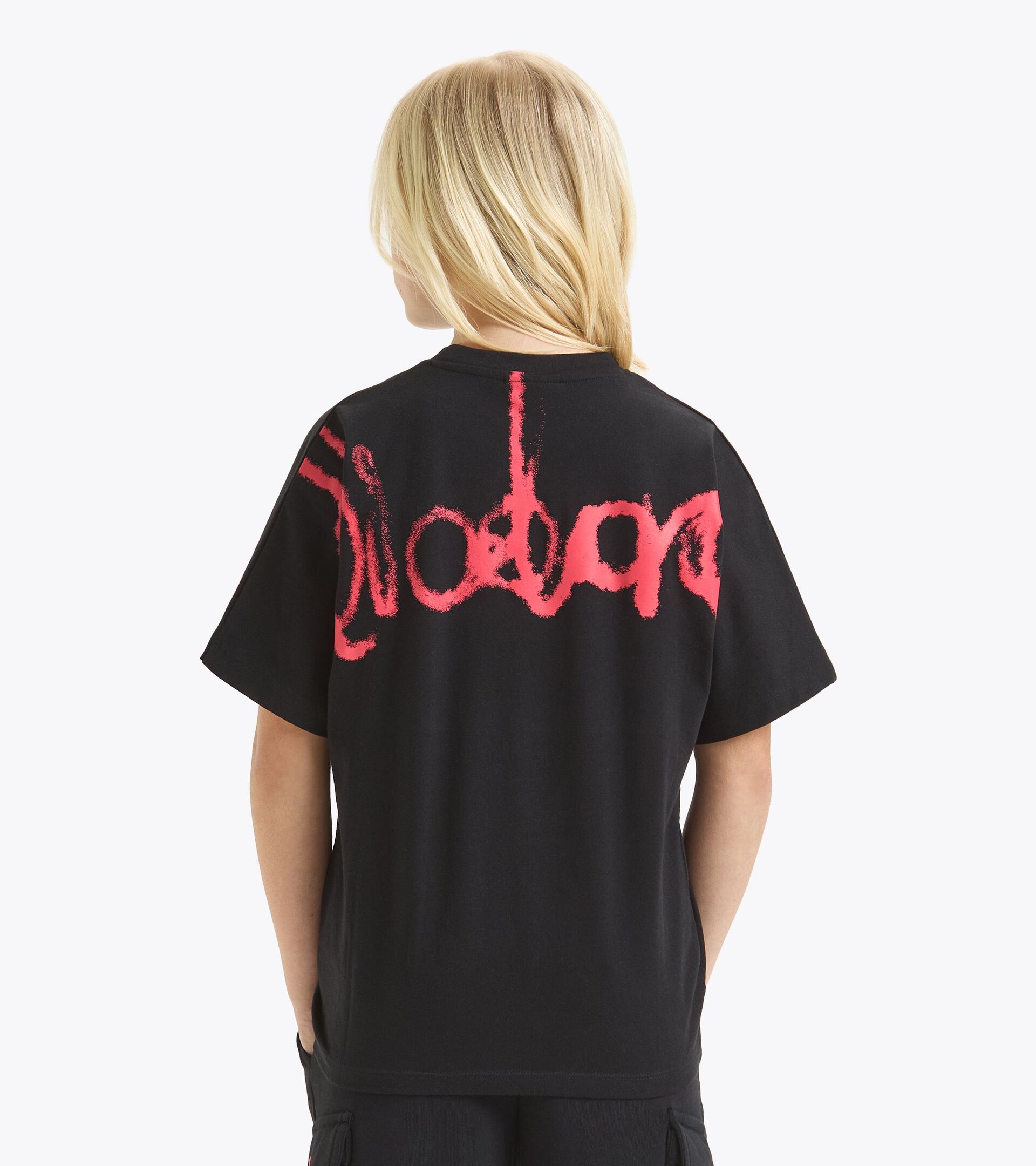 T-shirt en coton - Garçon JB. T-SHIRT SS SL GRAFFITI NOIR - Diadora