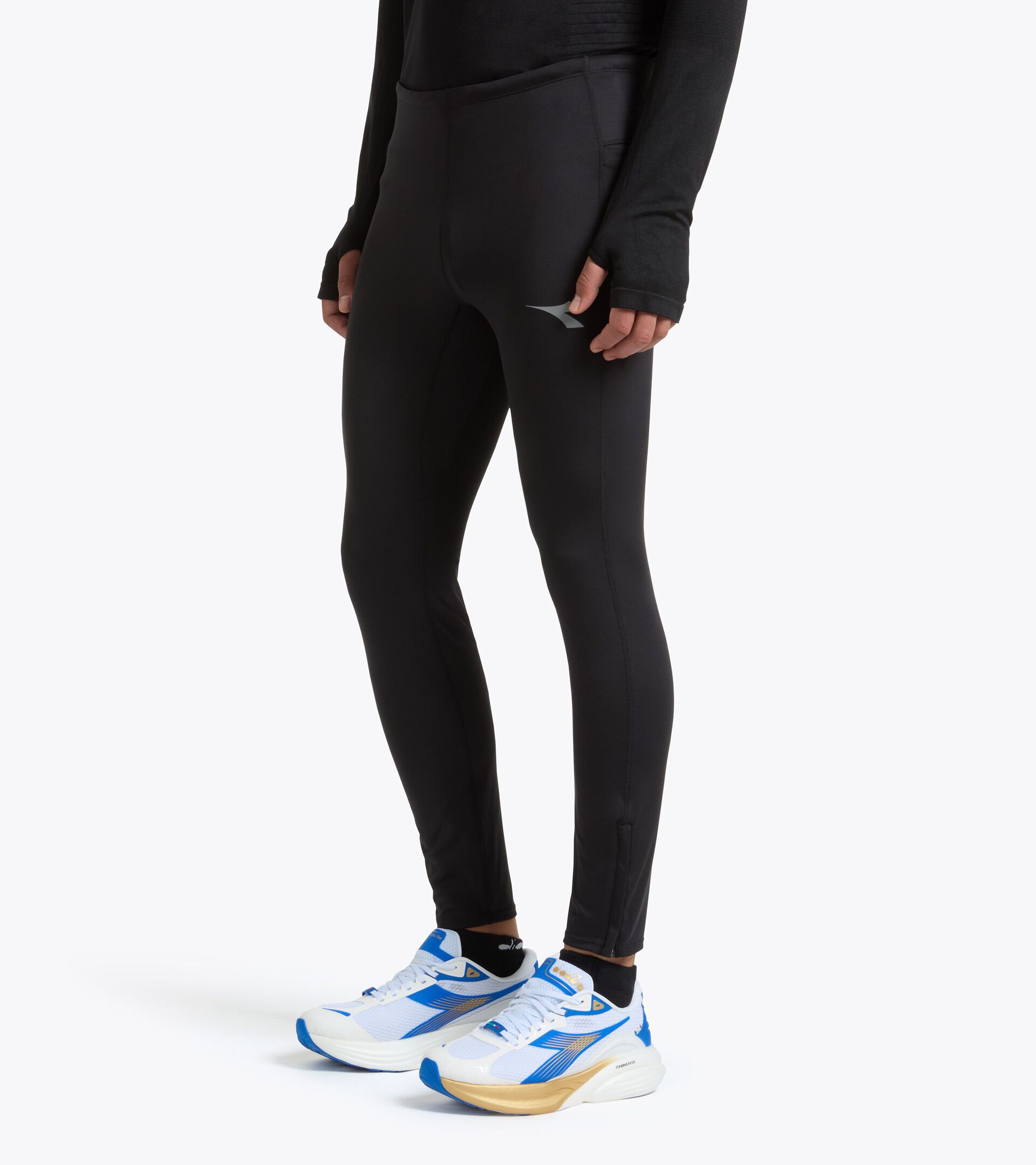 Thermoregulating Technical Leggings - STRATOUNO Running - Men&rsquo;s TIGHTS STRATOUNO BLACK - Diadora