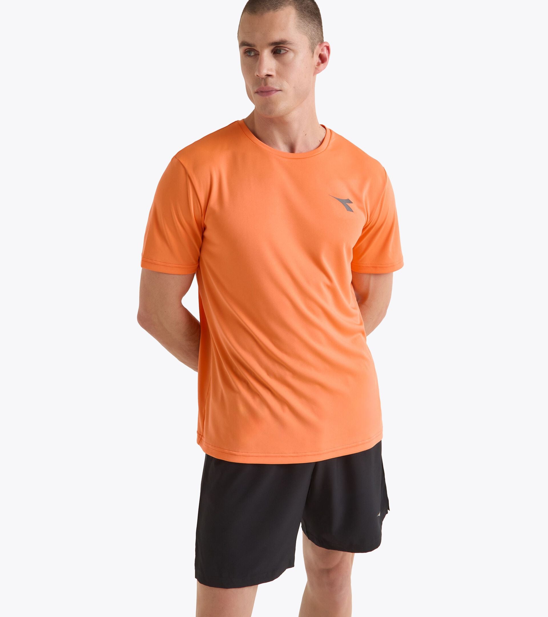 Sports t-shirt - Men RUN SS T-SHIRT ORANGE NECTARINE - Diadora