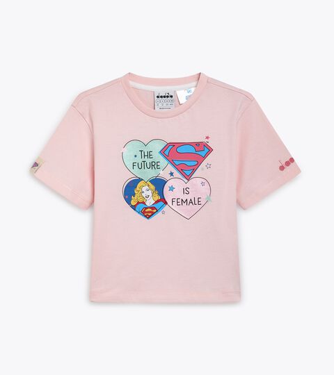 Superheroine T-shirt - Girls JG.T-SHIRT SS SUPERGIRL WILD ROSE (50207) - Diadora