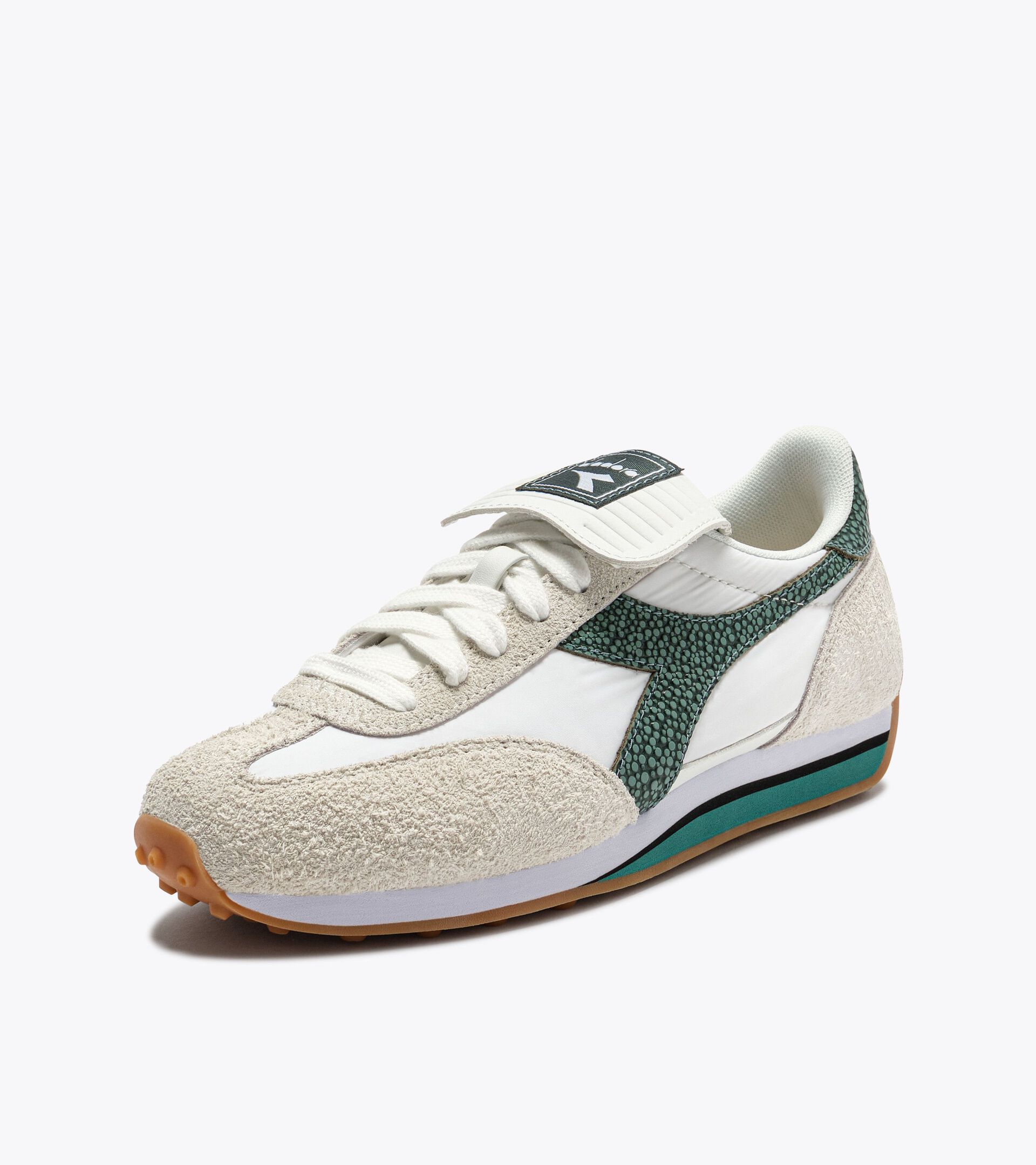 Low-profile leather sneaker - Women&rsquo;s RALLY INDOOR WHITE/BISTRO GREEN - Diadora