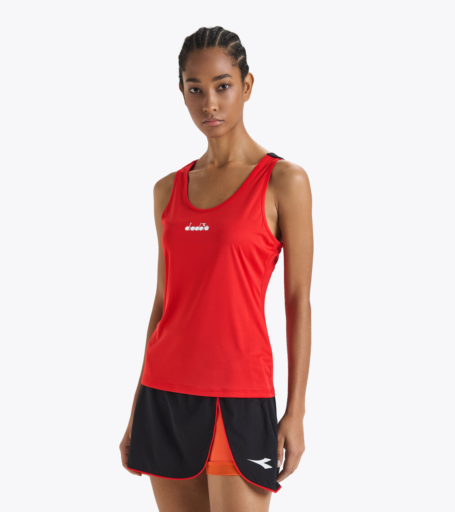 Canotta da tennis - Donna L. TANK ROSSO FER.ITALIA - Diadora