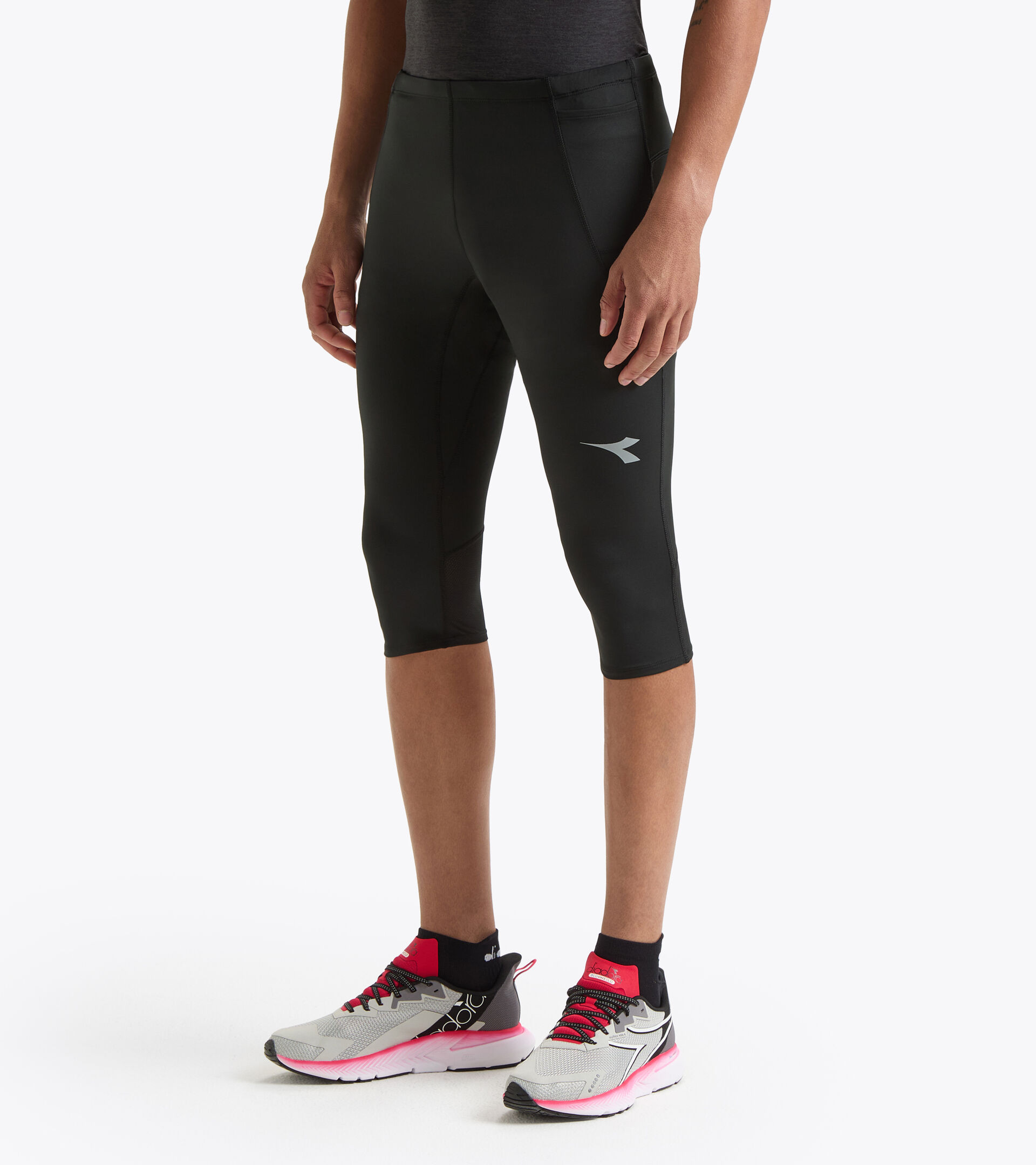 3/4 winter running tights - Men’s 3/4 TIGHTS RUN CREW BLACK - Diadora