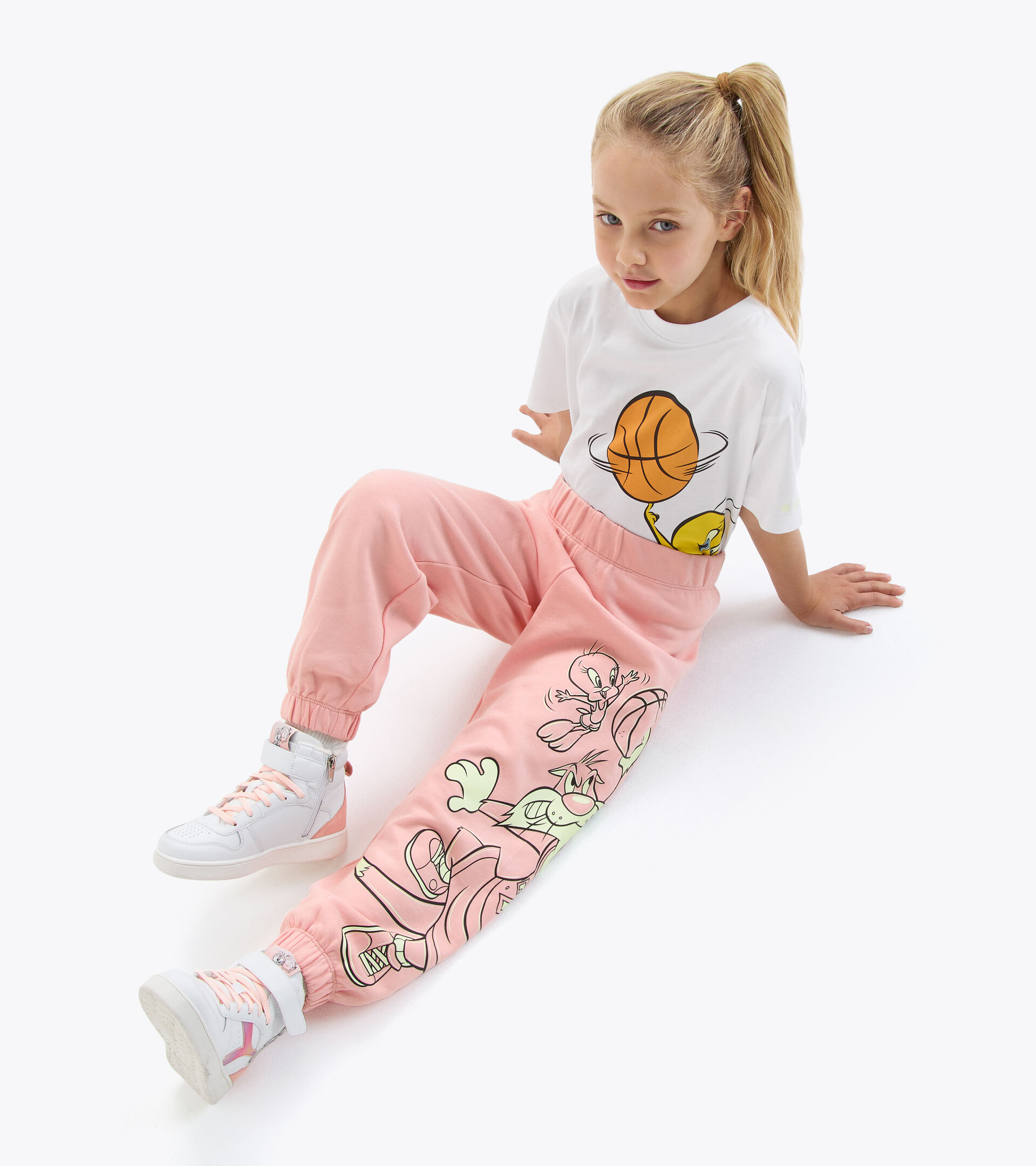 Cotton terrycloth joggers - Kids JU.JOGGER PANT WB PINK MELODY - Diadora