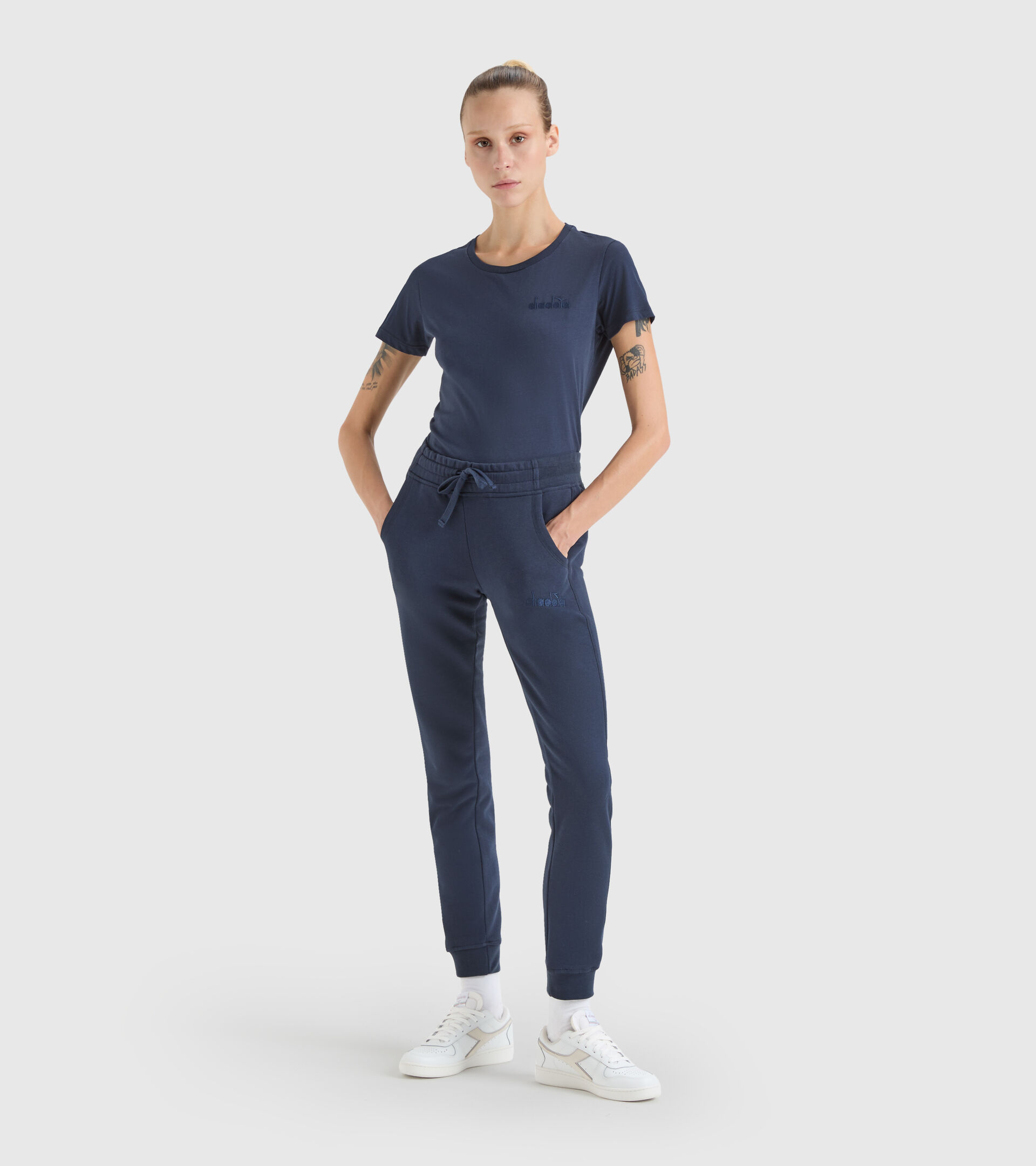 Cotton sports trousers - Made in Italy - Women L. JOGGER PANT MII BLUE CORSAIR - Diadora