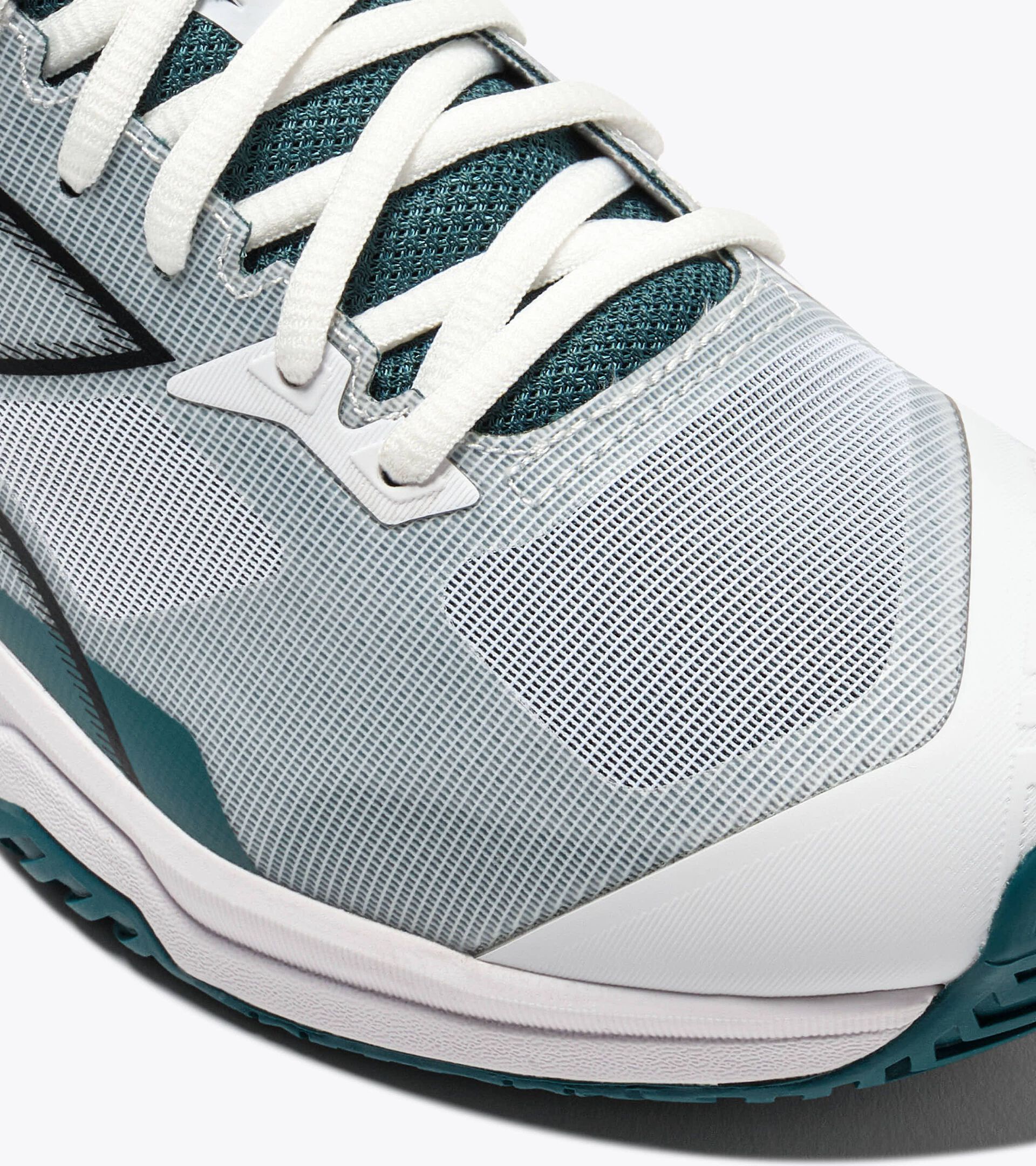 Zapatilla de tenis para superficies duras o de tierra batida - Estabilidad - Hombre TROFEO 4 AG BIANCO/NERO/VERDE PINO - Diadora