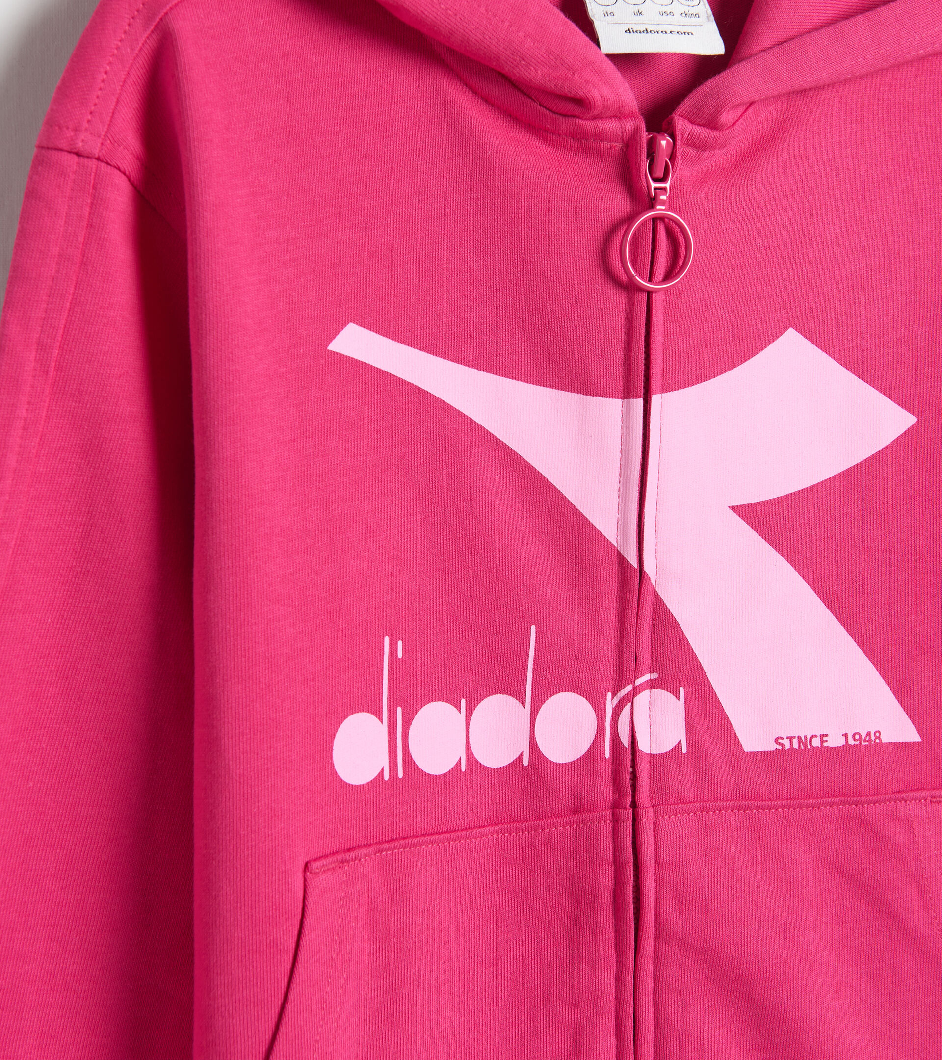 Junior sports tracksuit with hood - Unisex JU.TRACKSUIT HD RAINBOW SHOCKING PINK - Diadora