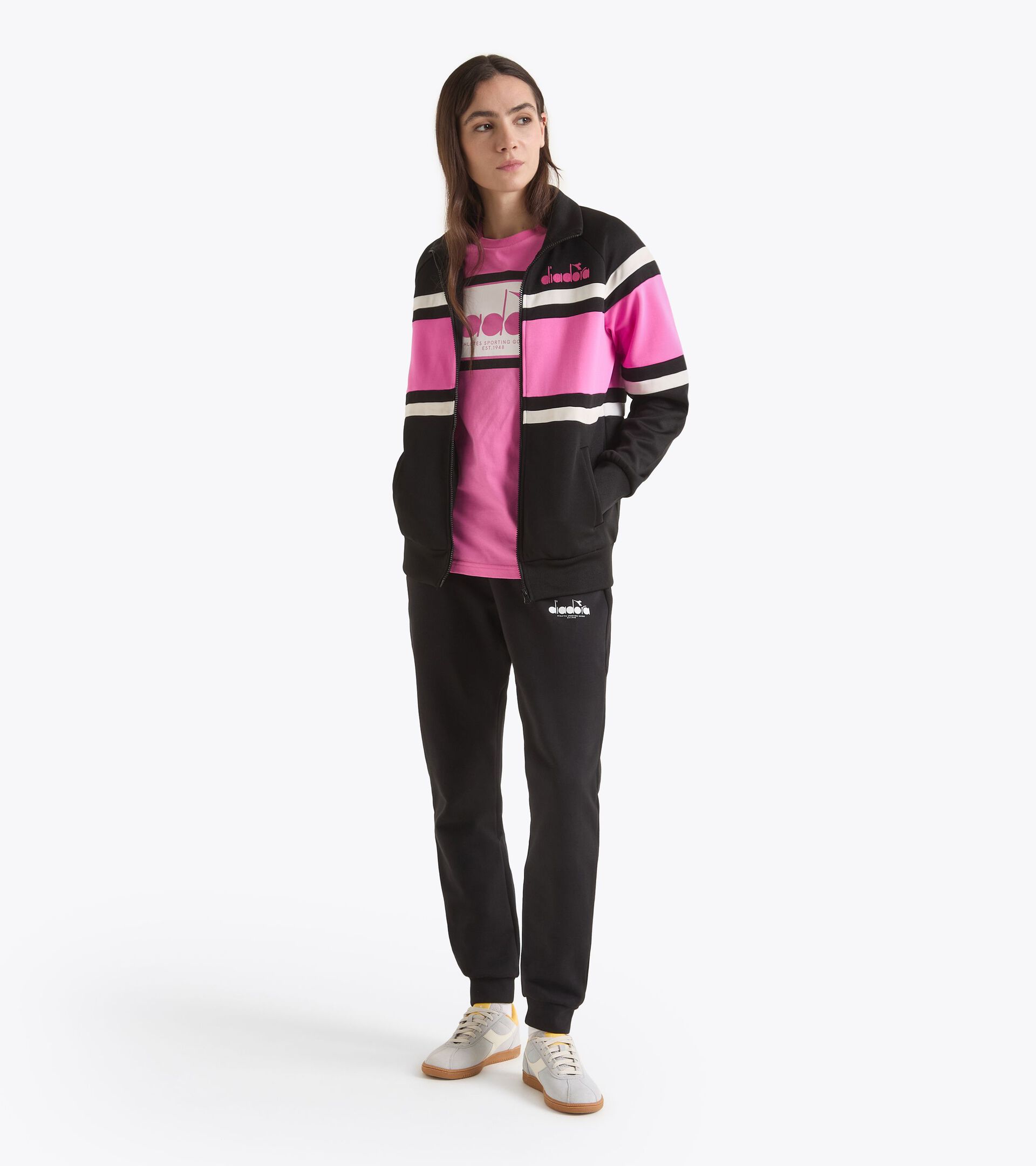 Sportjacke im 80er-Jahre-Stil - Für alle Geschlechter JACKET 80S SCHWARZ - Diadora
