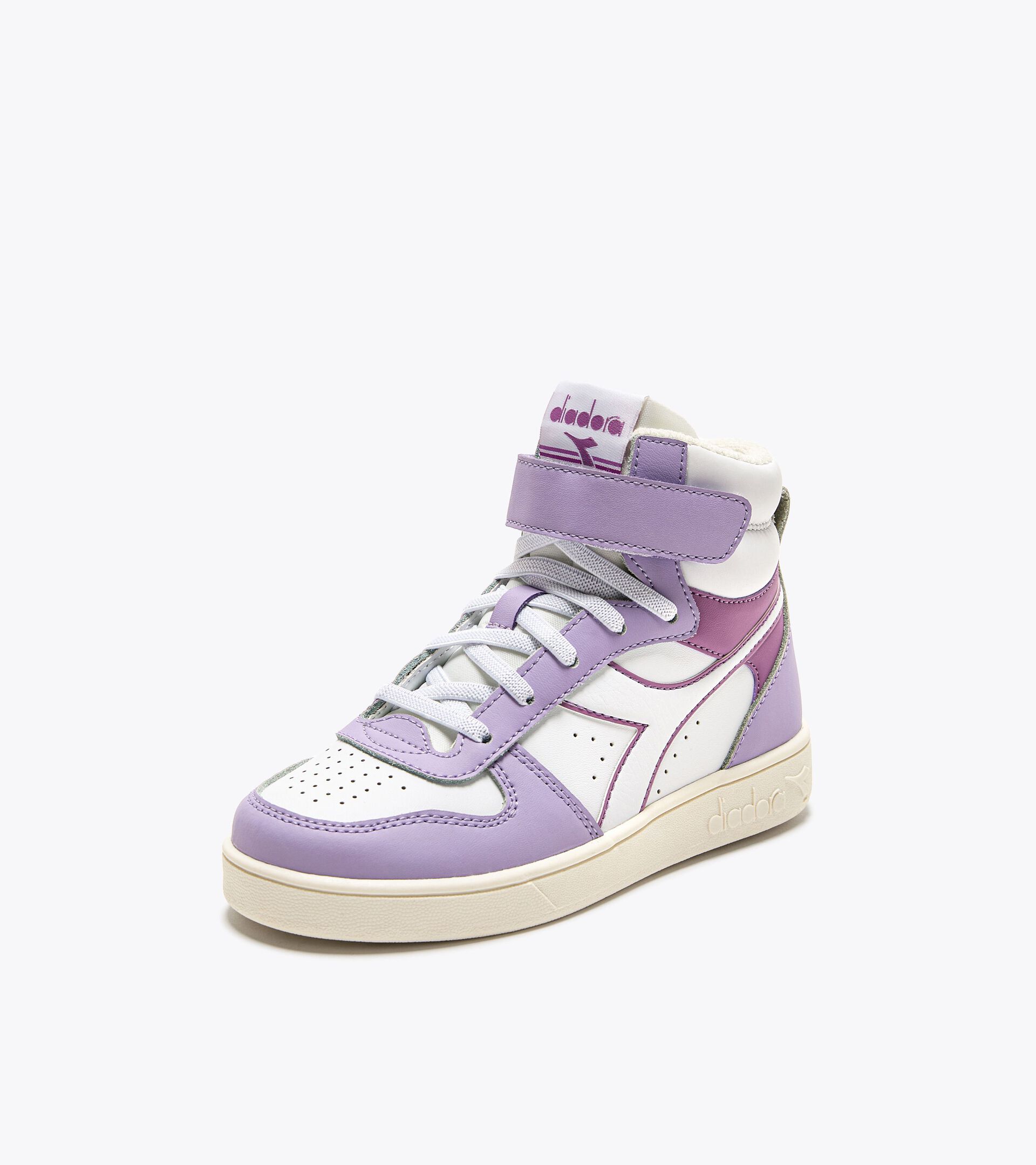 Sports shoes - Kids 4-8 years MAGIC BASKET MID PS MULBERRY/WHITE - Diadora
