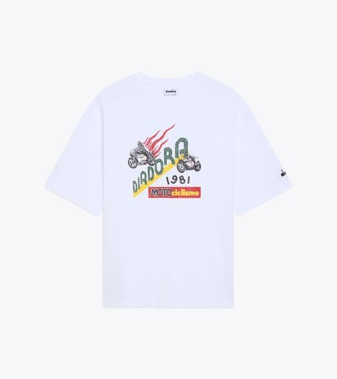 T-Shirt aus Baumwolle - Made in Italy - F&uuml;r alle Geschlechter T-SHIRT SS LEGACY I STRAHLEND WEISSE - Diadora