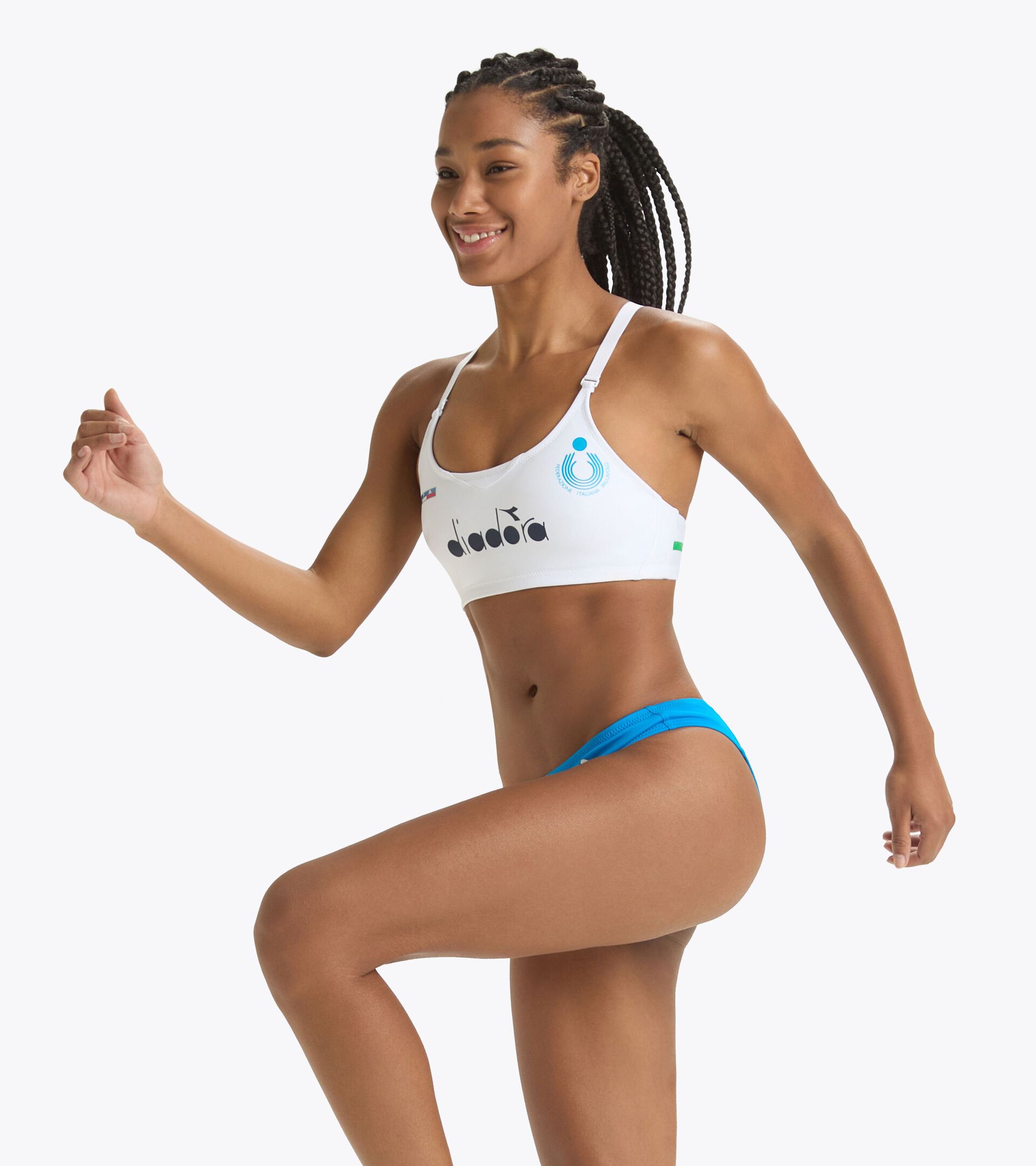 Top de bikini - Selección Italiana de Vóley Playa TOP GARA DONNA BV ITALIA BLANCO VIVO - Diadora