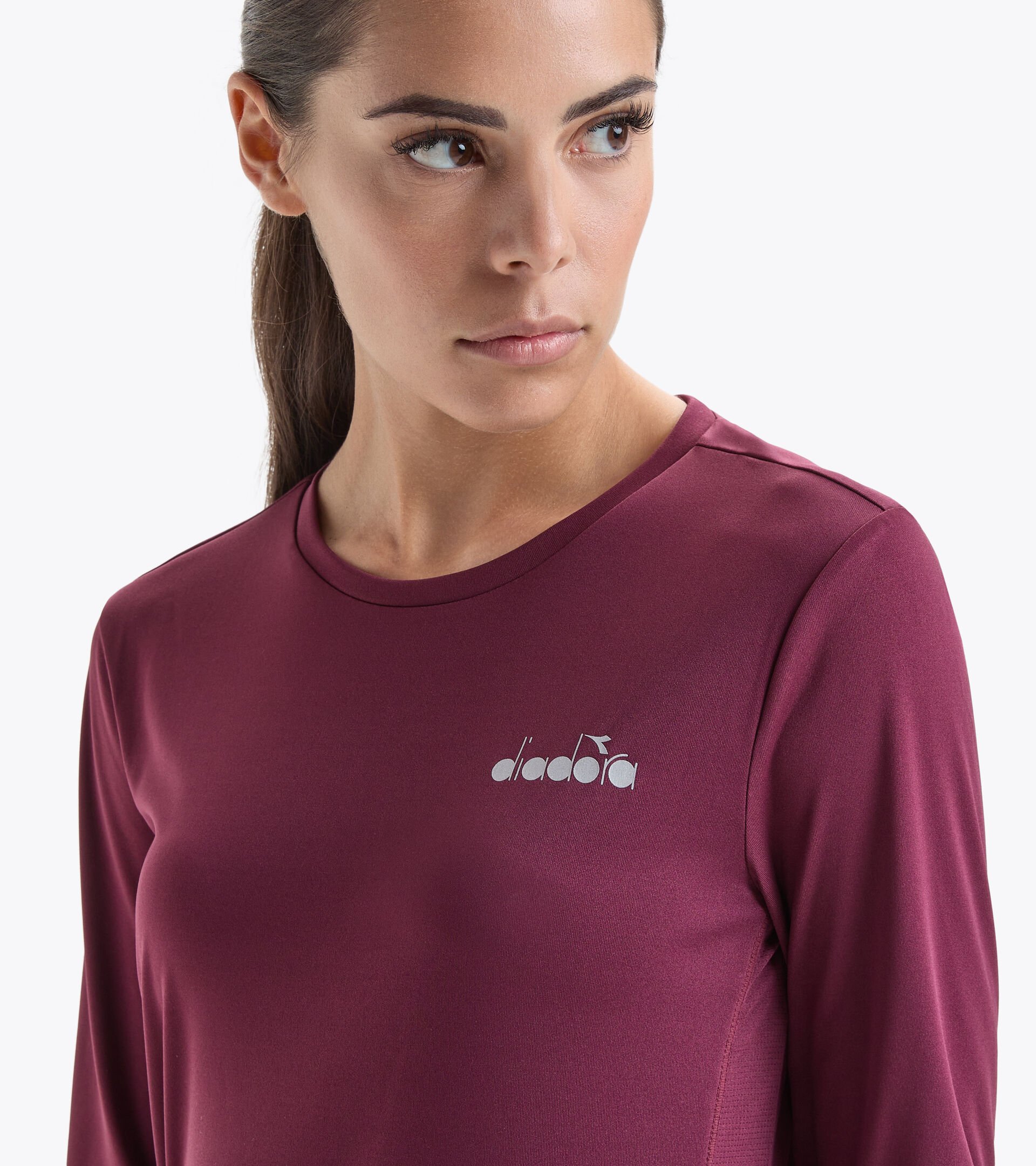 Running T-shirt - Women L. LS CORE TEE VIOLET PORT ROYALE - Diadora