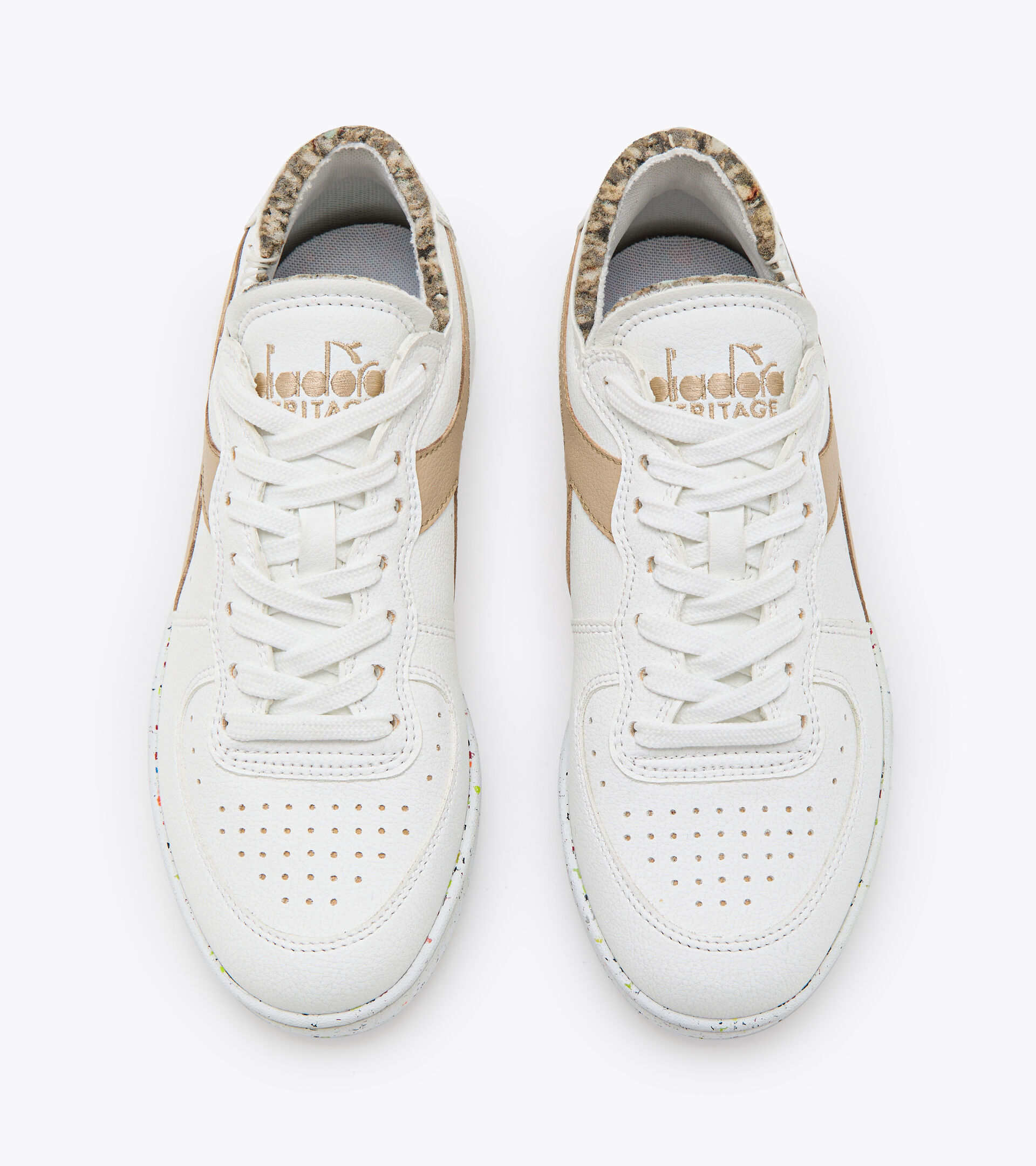 Heritage-Schuh - Unisex MI BASKET ROW CUT 2030 WEISS/WARM SAND - Diadora