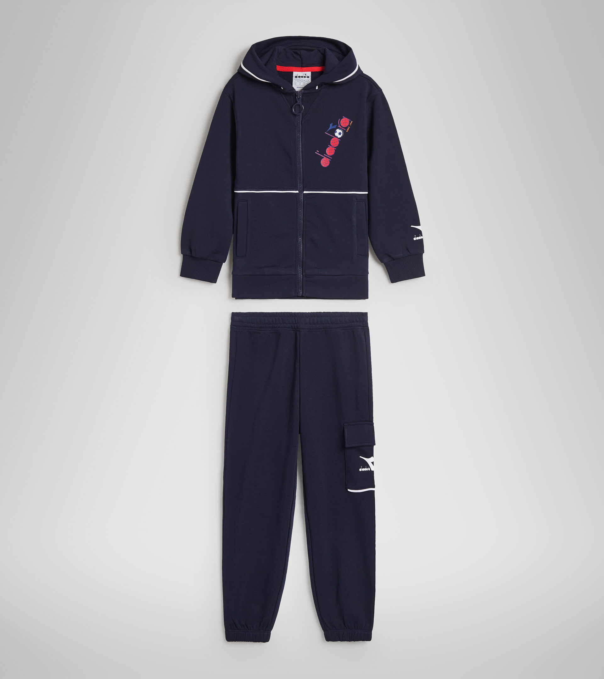 Chándal deportivo de algodón - Niños y adolescentes JB.TRACKSUIT HD FZ DIADORA FC AZUL CHAQUETON - Diadora
