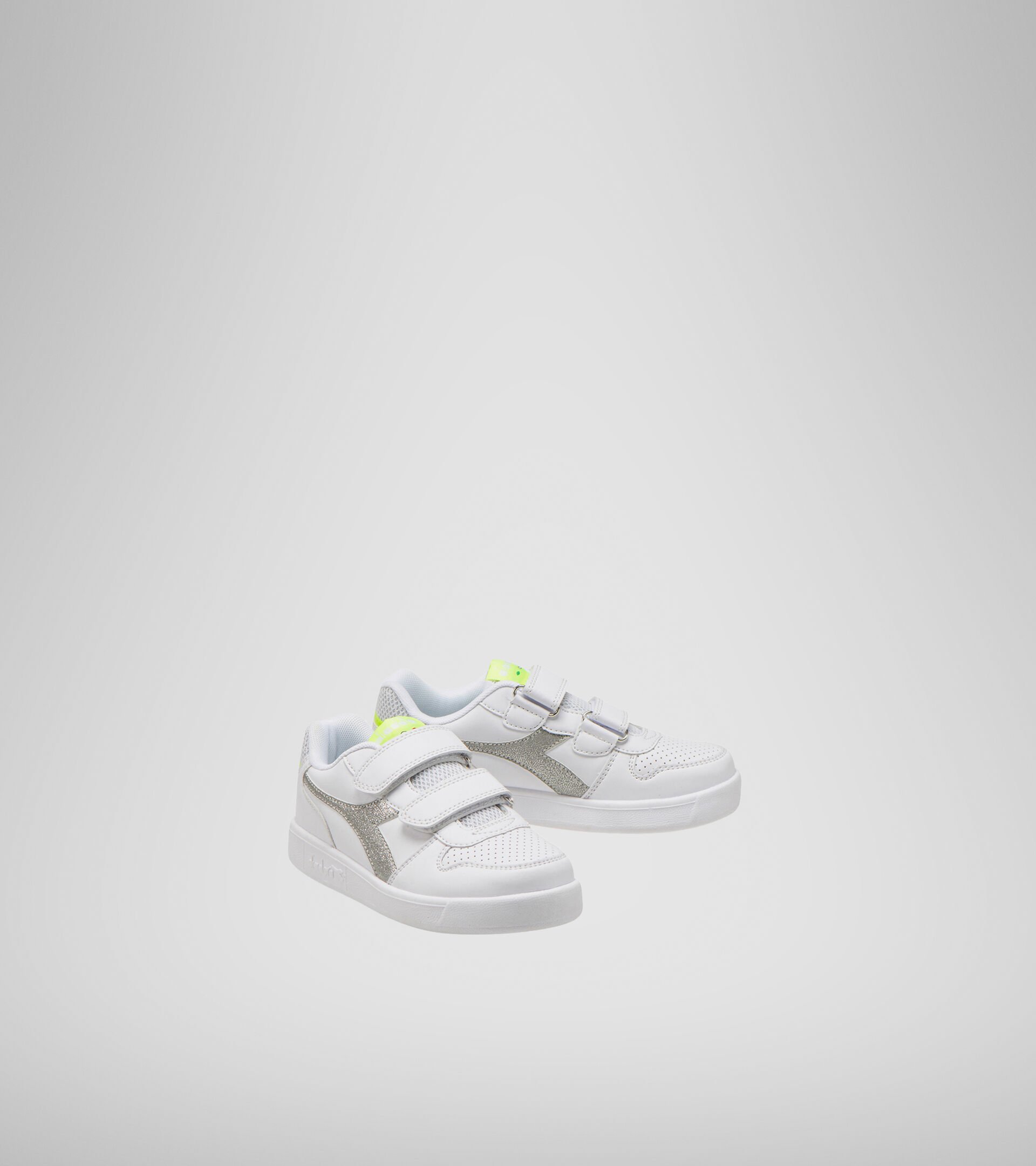 Sports shoes - Kids 4-8 years PLAYGROUND PS GIRL WHITE/YELLOW FLUO. - Diadora