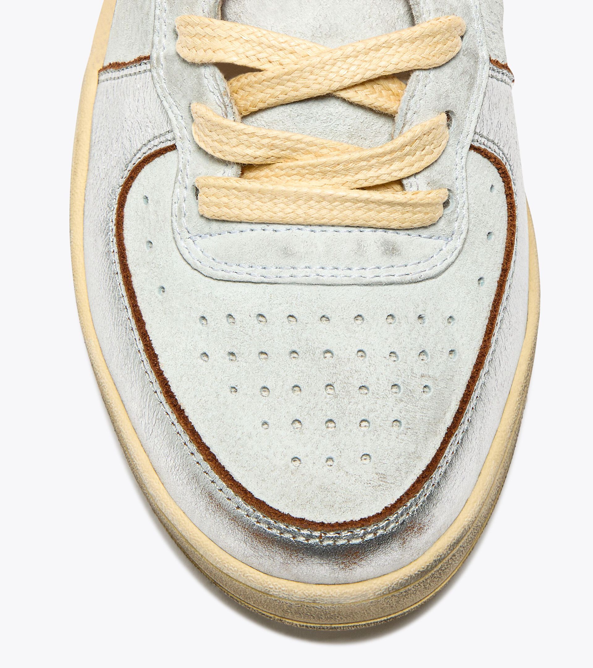 Chaussures Heritage - Femme MI BASKET METAL PIGSKIN USED WN BIANCO/ARANCIO NASTURZIO - Diadora