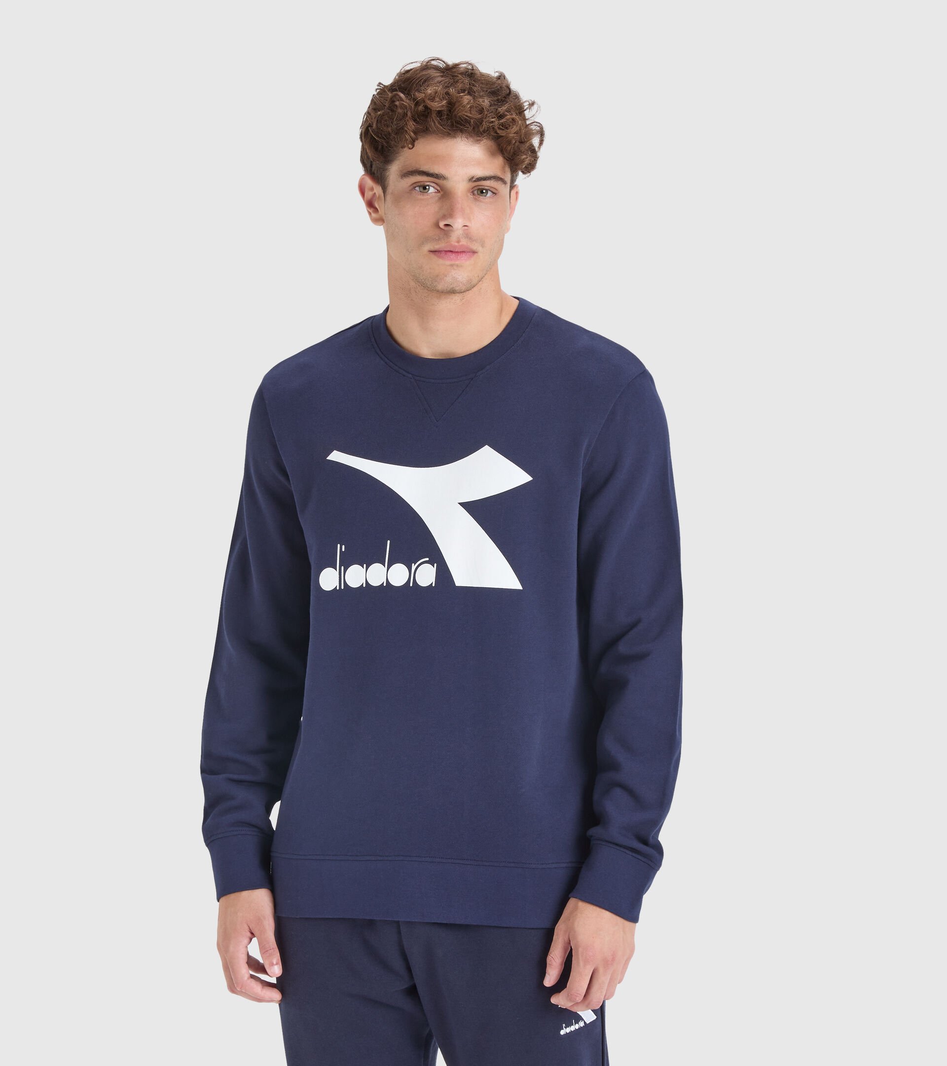 Sportliches Sweatshirt - Herren SWEATSHIRT CREW CHROMIA MARINEBLAU - Diadora