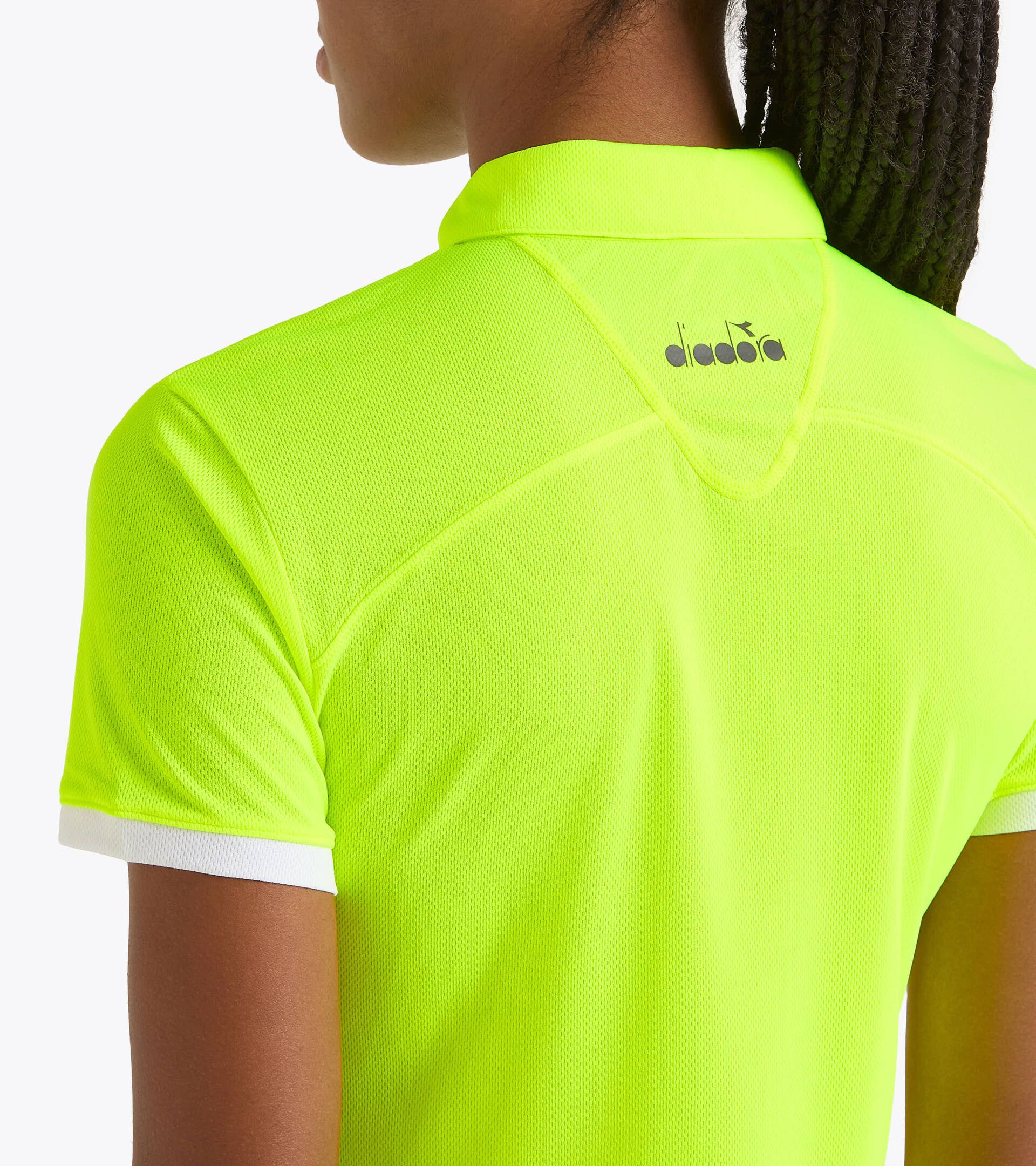 Tennis polo shirt - Women L. POLO COURT FLUO YELLOW DD - Diadora