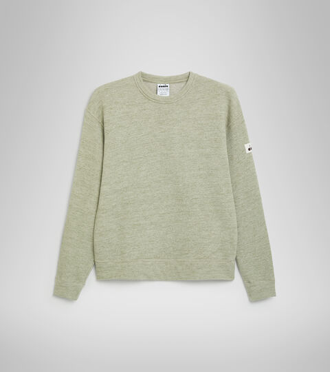 SWEATSHIRT CREW MANIFESTO 2030, MEZCLA VERDE SALVIA DESIERTO Sudadera deportiva de cuello redondo - Unisex SWEATSHIRT CREW MANIFESTO 2030 MEZCLA VERDE SALVIA DESIERTO - Diadora