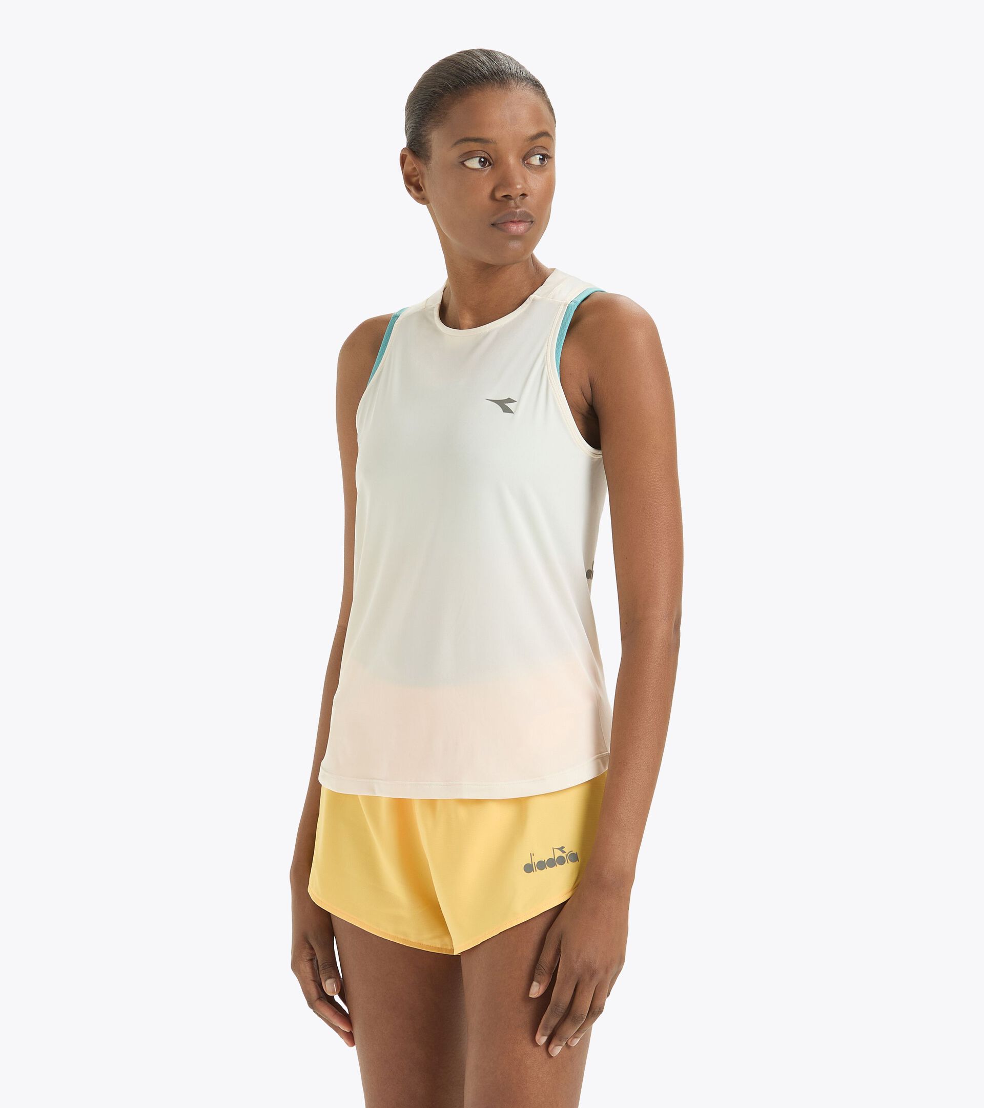 Camiseta sin mangas de running - Tejido ligero - Mujer
 L. SUPER LIGHT TANK BLANCO MURMURAR - Diadora