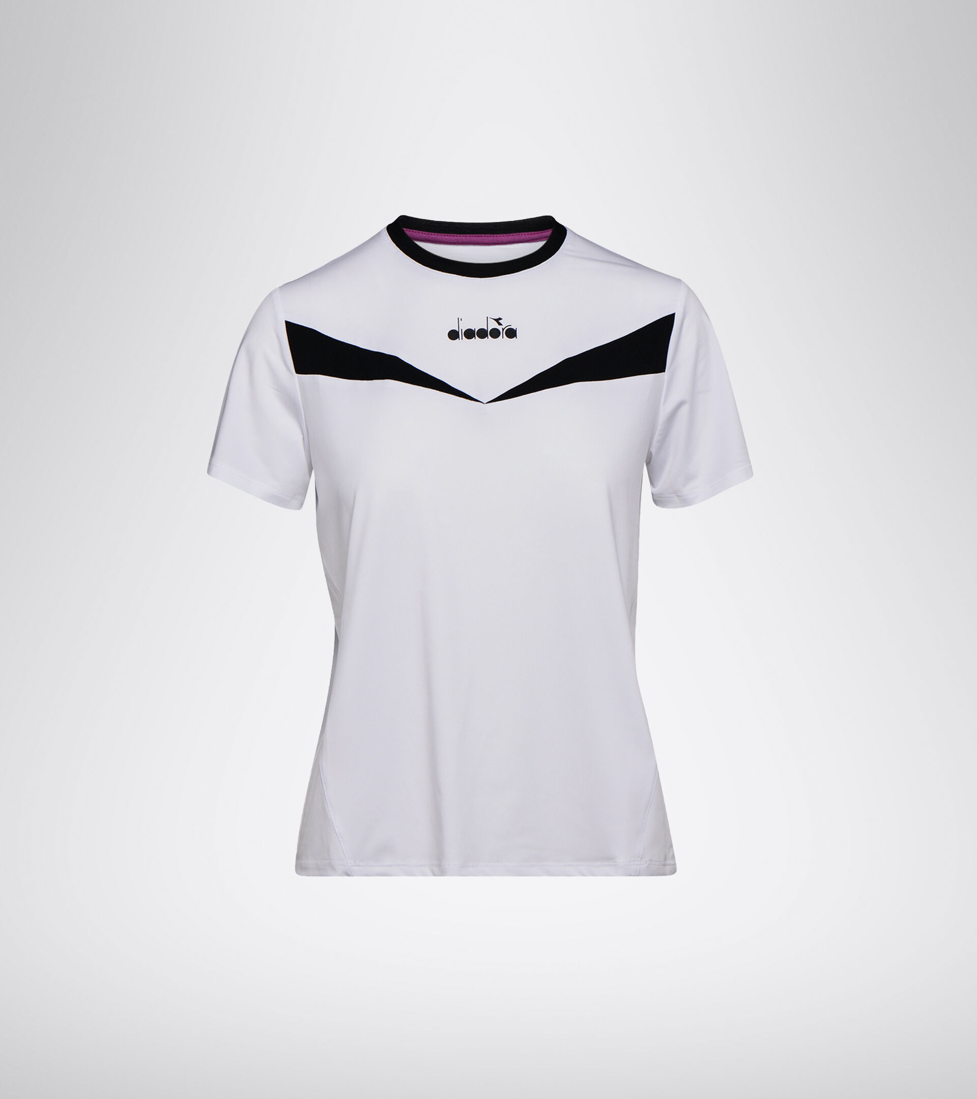 Tennis T-shirt - Women L. SS T-SHIRT OPTICAL WHITE/BLACK - Diadora