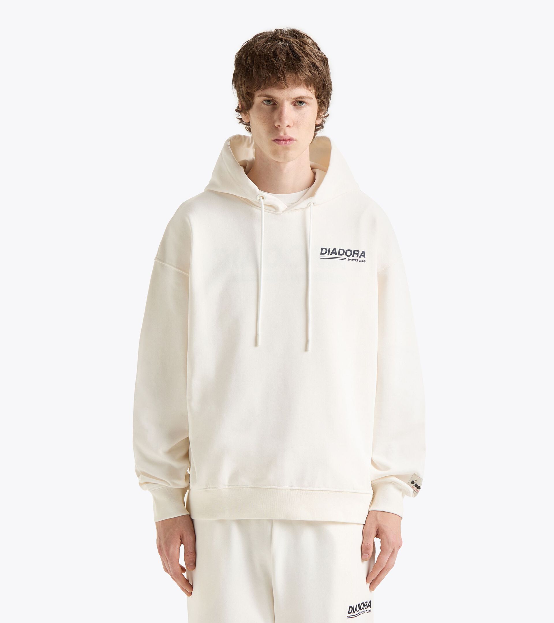 Legacy hoodie with a comfort fit - Made in Italy - All-Gender
 HOODIE LEGACY WHITE ALYSSUM - Diadora