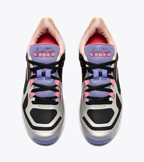 TROFEO 2 W AG PKL, BLACK/CALYPSO CORAL Pickleball shoes for hard surfaces or clay courts - Women TROFEO 2 W AG PKL BLACK/CALYPSO CORAL - Diadora
