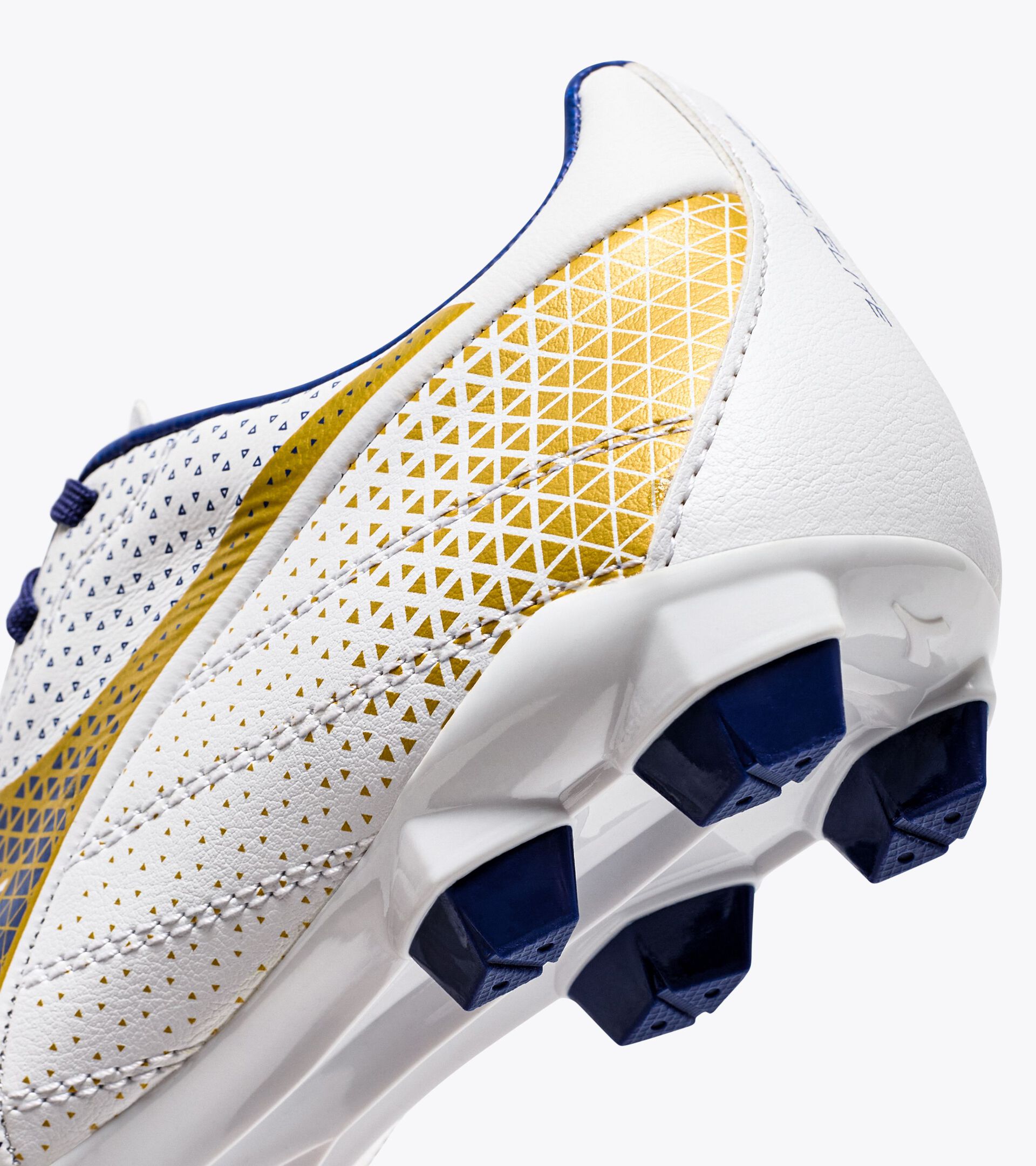 Calcio boots for firm grounds - Junior  BRASIL ELITE GR LT LPU Y WHITE/MAZARINE BLUE/GOLD - Diadora