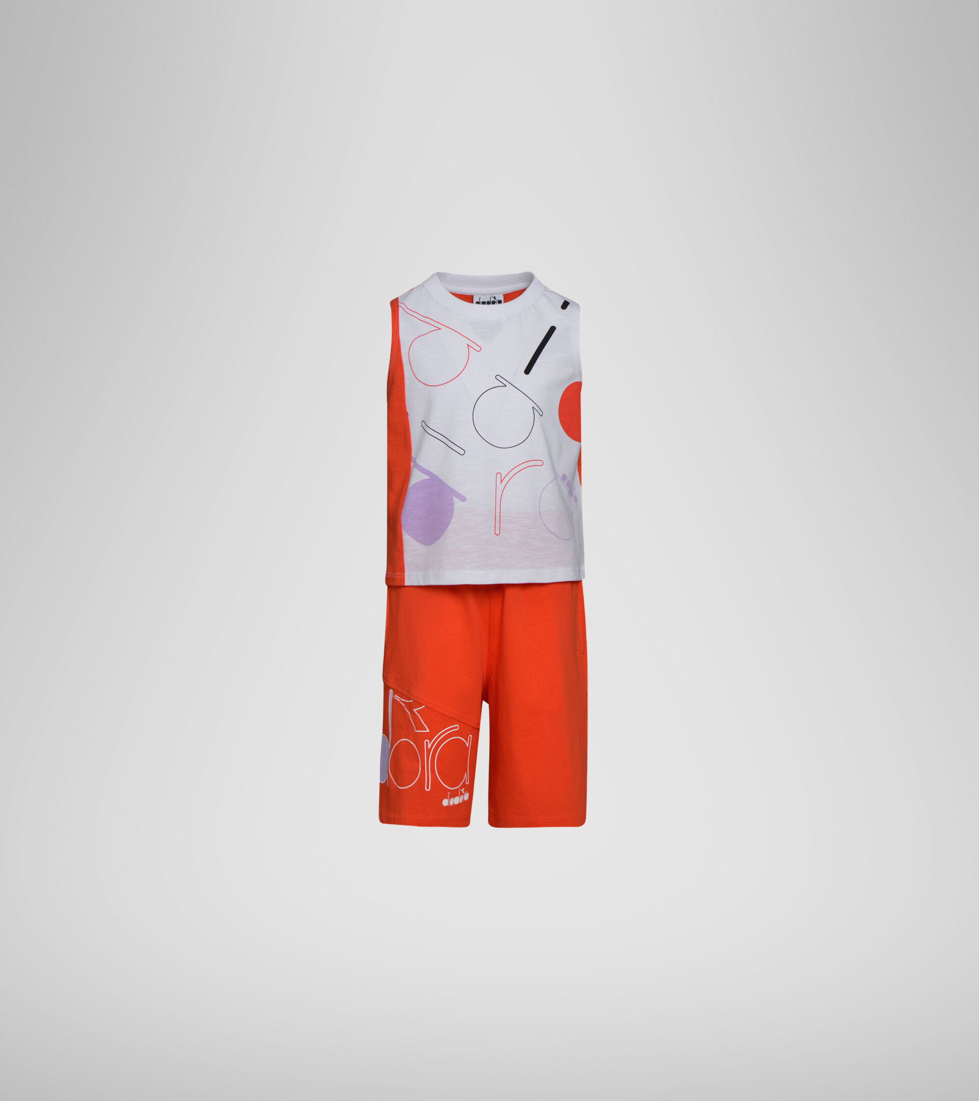 Apparel Sport BAMBINO JG. SET SL LOGO MANIA BIANCO OTTICO Diadora
