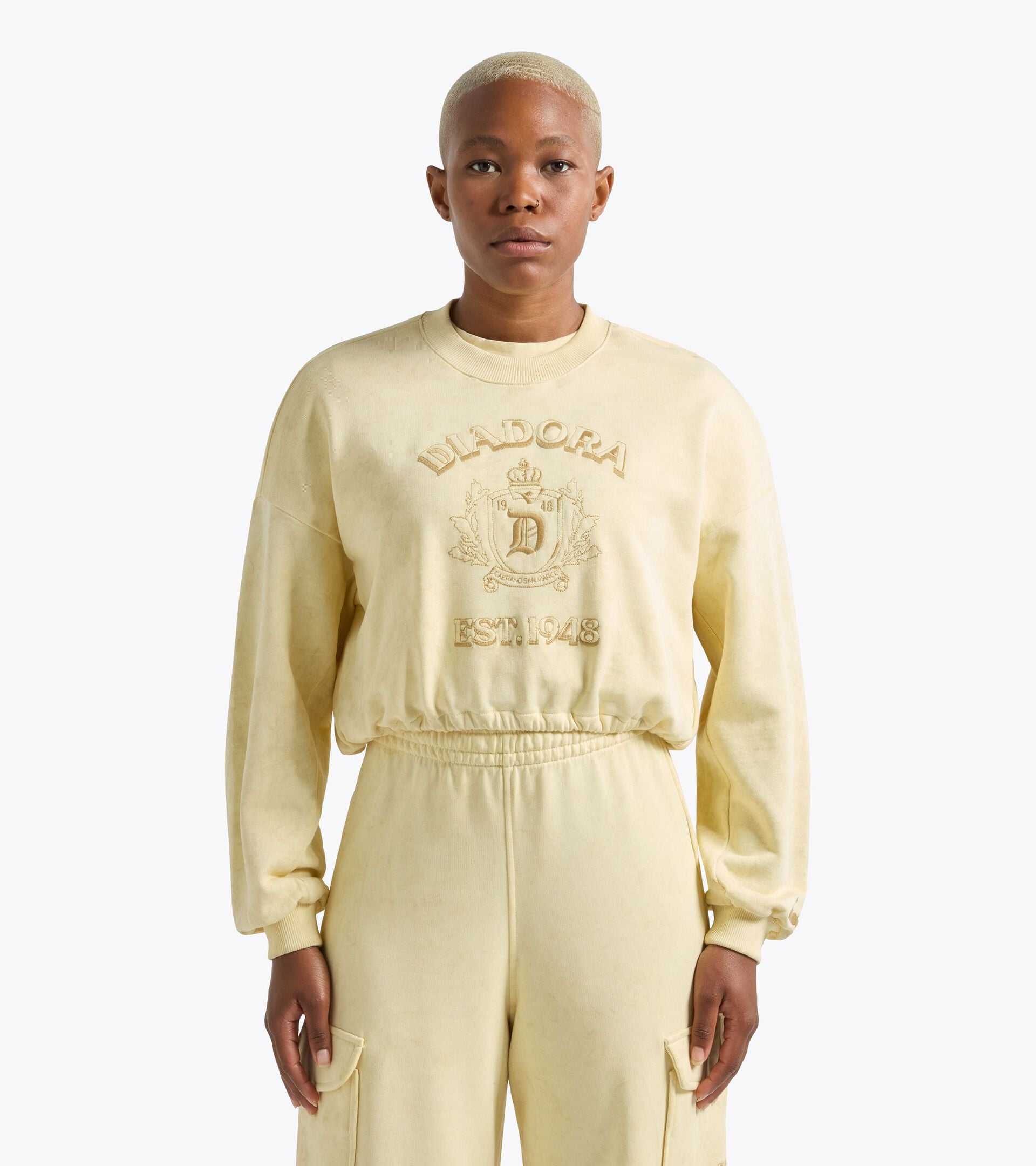 Sweatshirt aus Jersey - Cropped - Damen L. SWEAT AVENUE LAB I STECKRUEBE BEIGE - Diadora