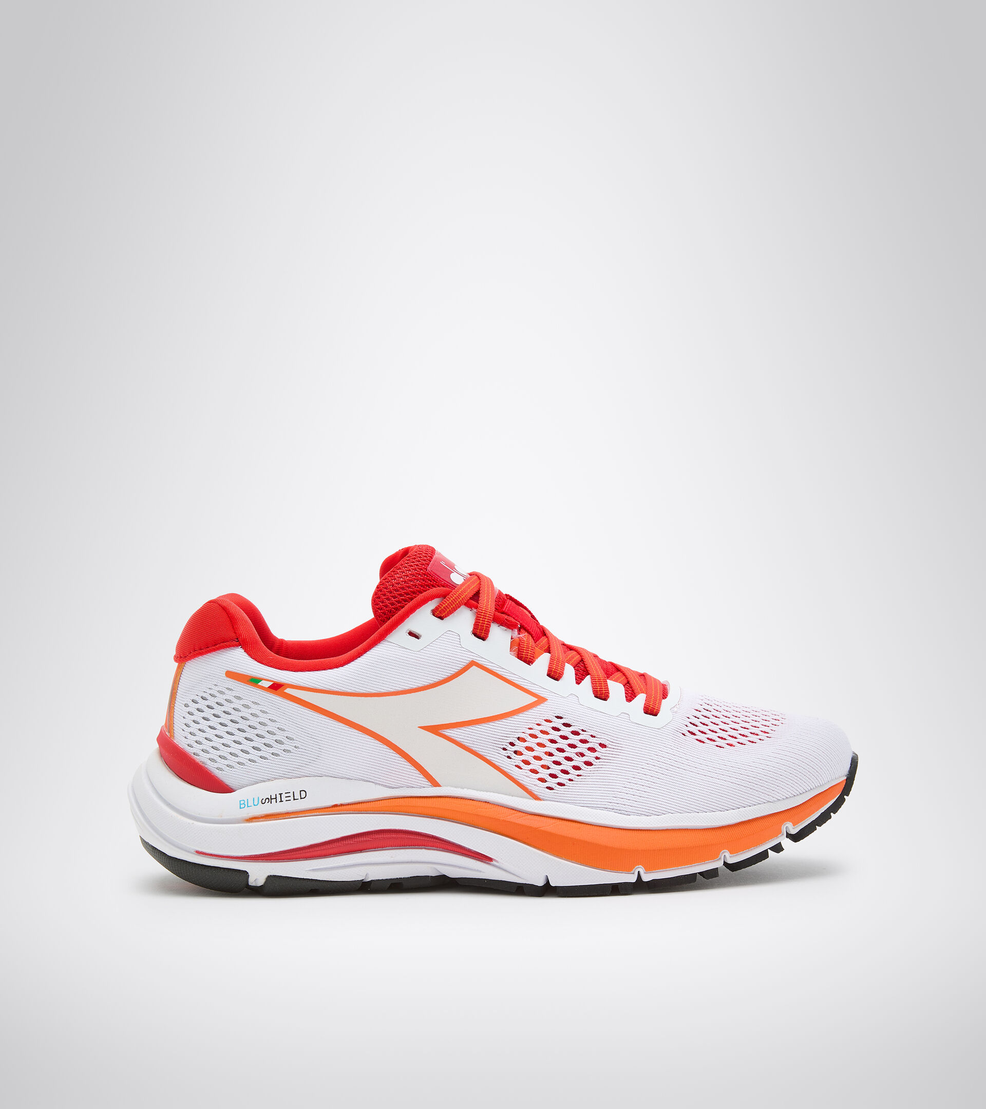 Zapatillas de running - Mujer MYTHOS BLUSHIELD 7 VORTICE W BLANCO/ROJO FUEGO - Diadora