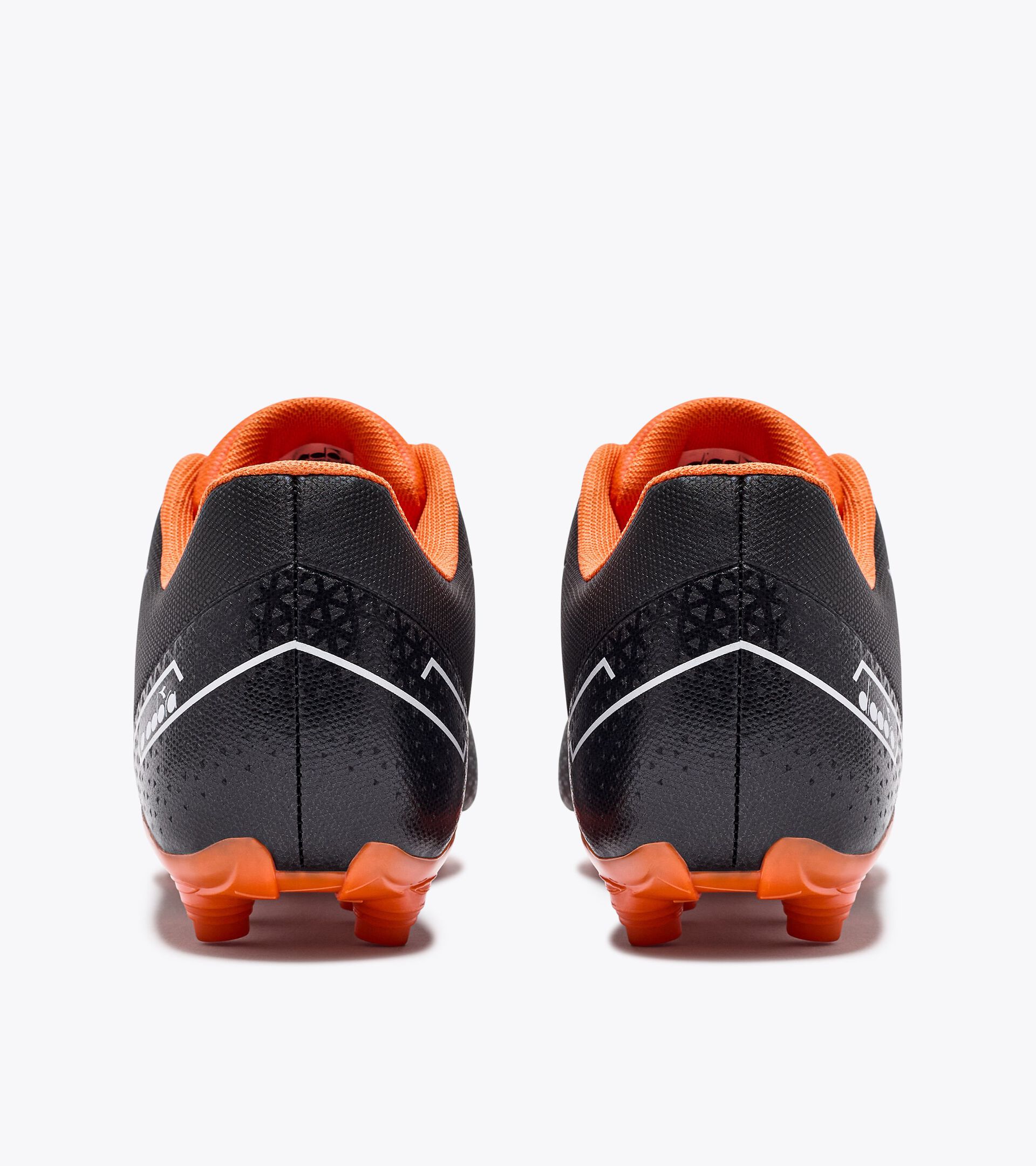 Bota de fútbol para superficies compactas - Hombre PICHICHI 6 MG14 NEGRO/BLANCO/NARANJA - Diadora