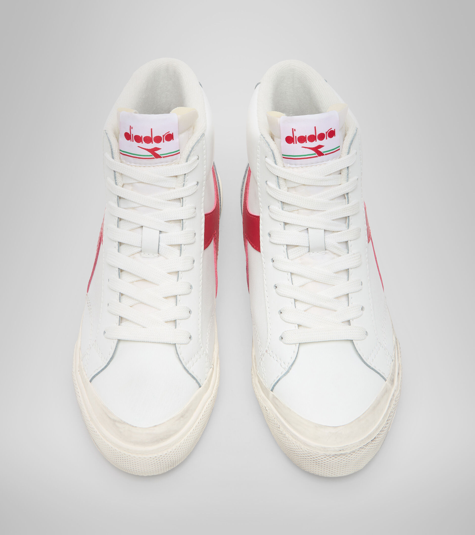 Footwear Sportswear UNISEX MELODY MID LEATHER DIRTY WHITE/TANGO RED Diadora