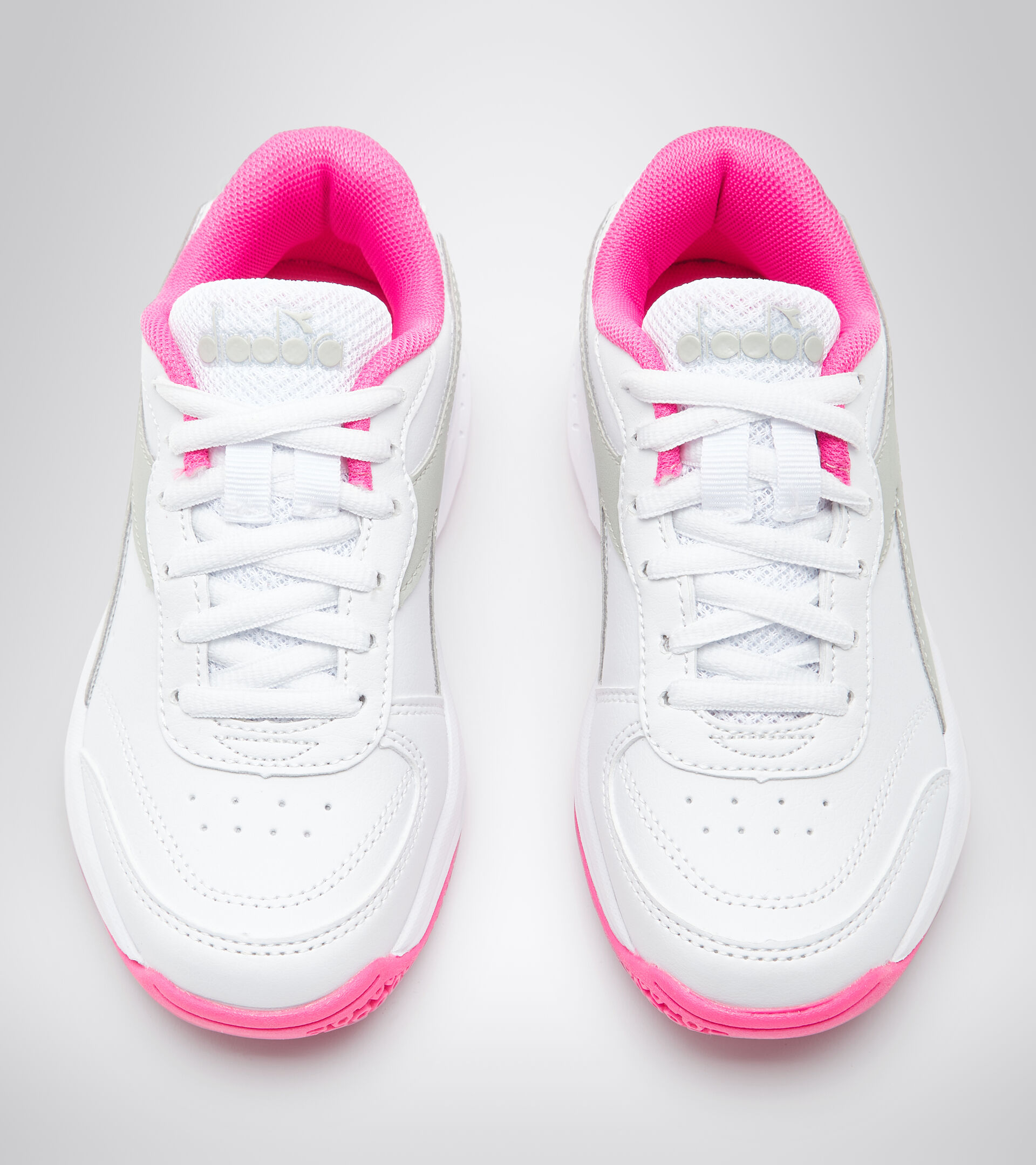 Junior tennis shoes - Unisex S. CHALLENGE 4 SL JR WHT/SILVER DD/RHODAMINE RED C - Diadora