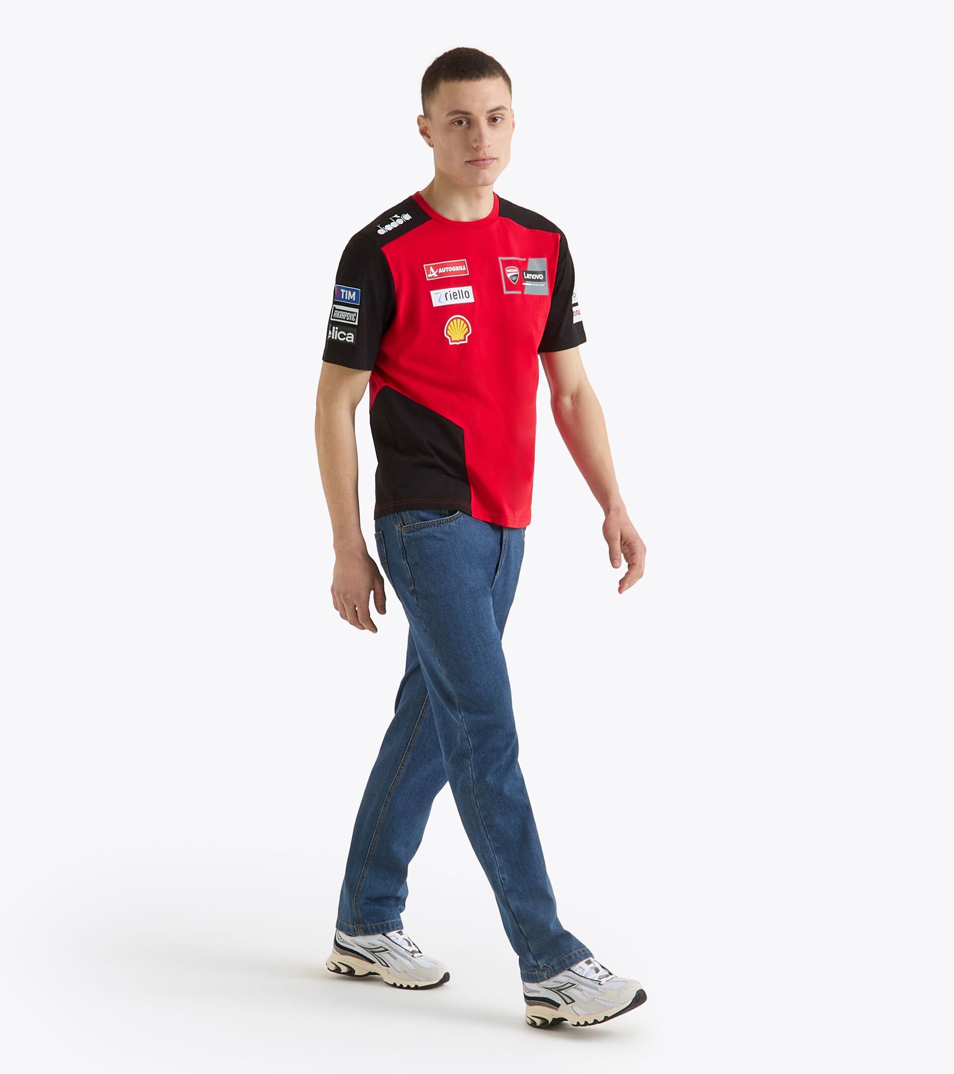 T-shirt Replik Ducati MotoGP 2025 - Herren T-SHIRT DUCATI REPLICA MGP25 DUCATI MGP ROT/SCHWARZ - Diadora
