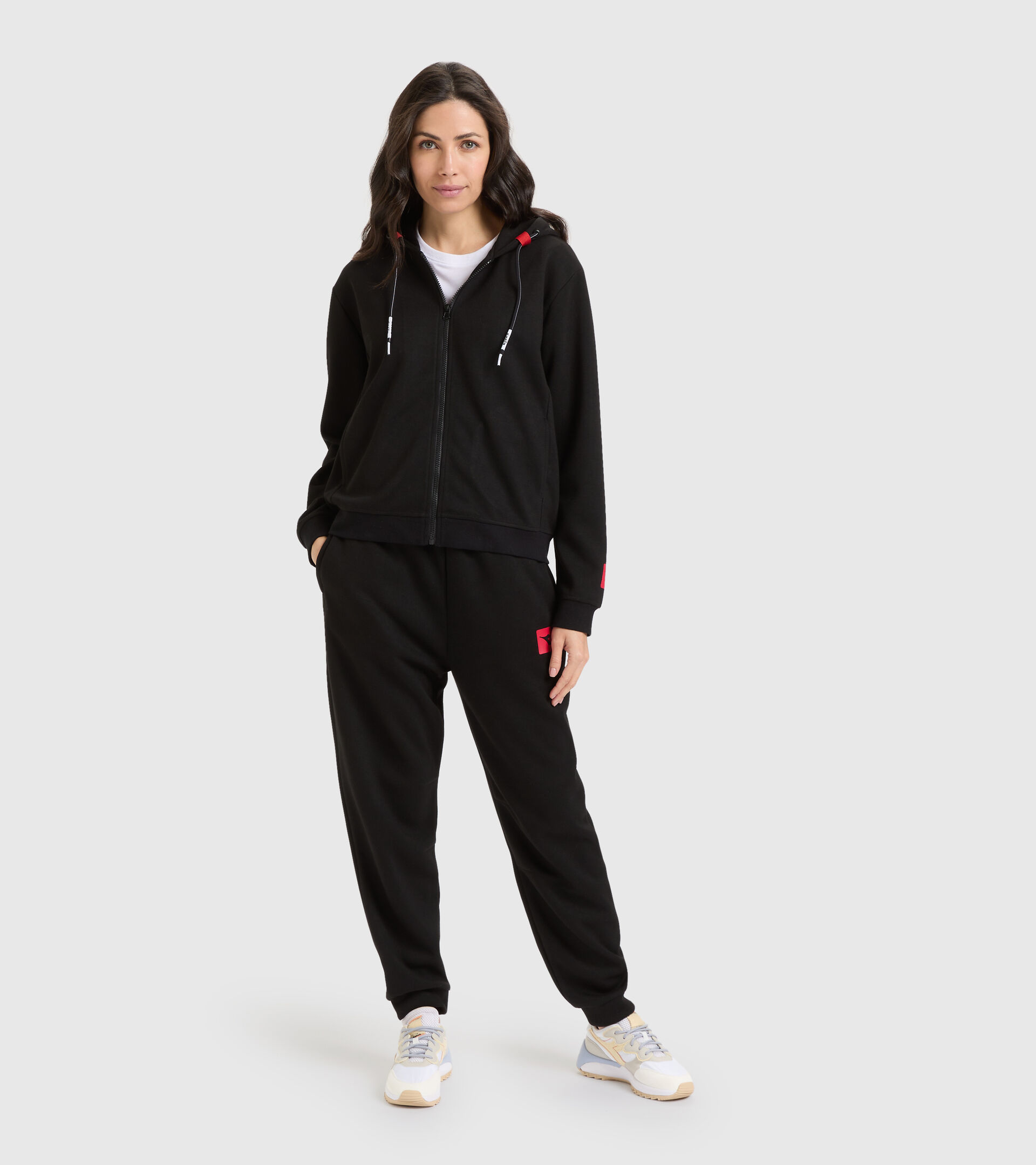 Sports sweatshirt - Women L. FZ HOODIE URBANITY BLACK - Diadora