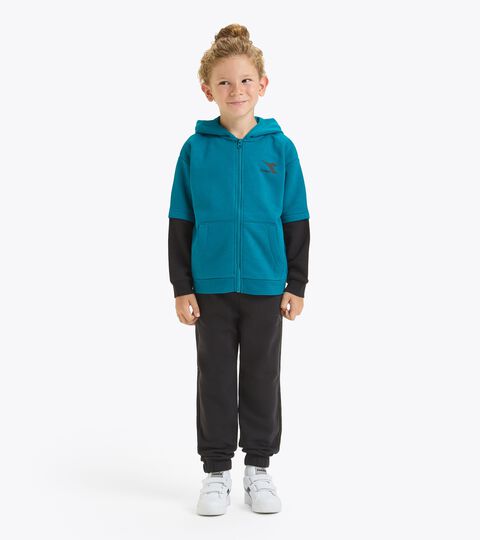 Survêtement de sport - Garçon JB. TRACKSUIT HD FZ NEON NOIR/CRISTAL BLEU CANARD - Diadora