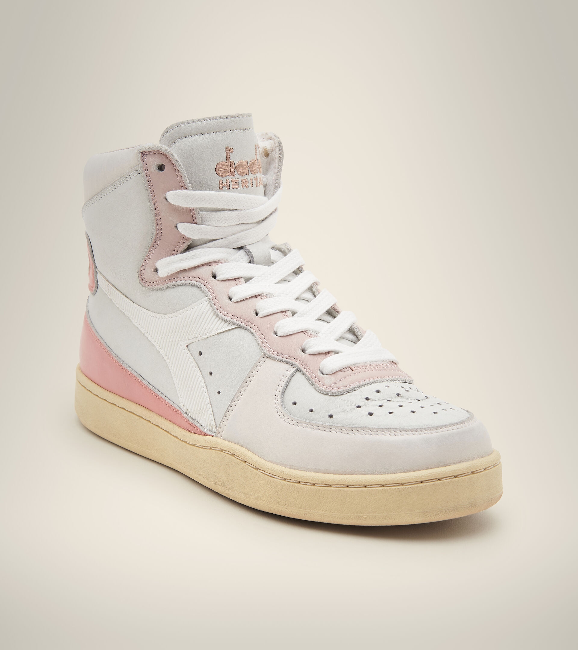 Heritage shoe - Unisex MI BASKET USED WHITE/PASTEL PARCHMENT - Diadora