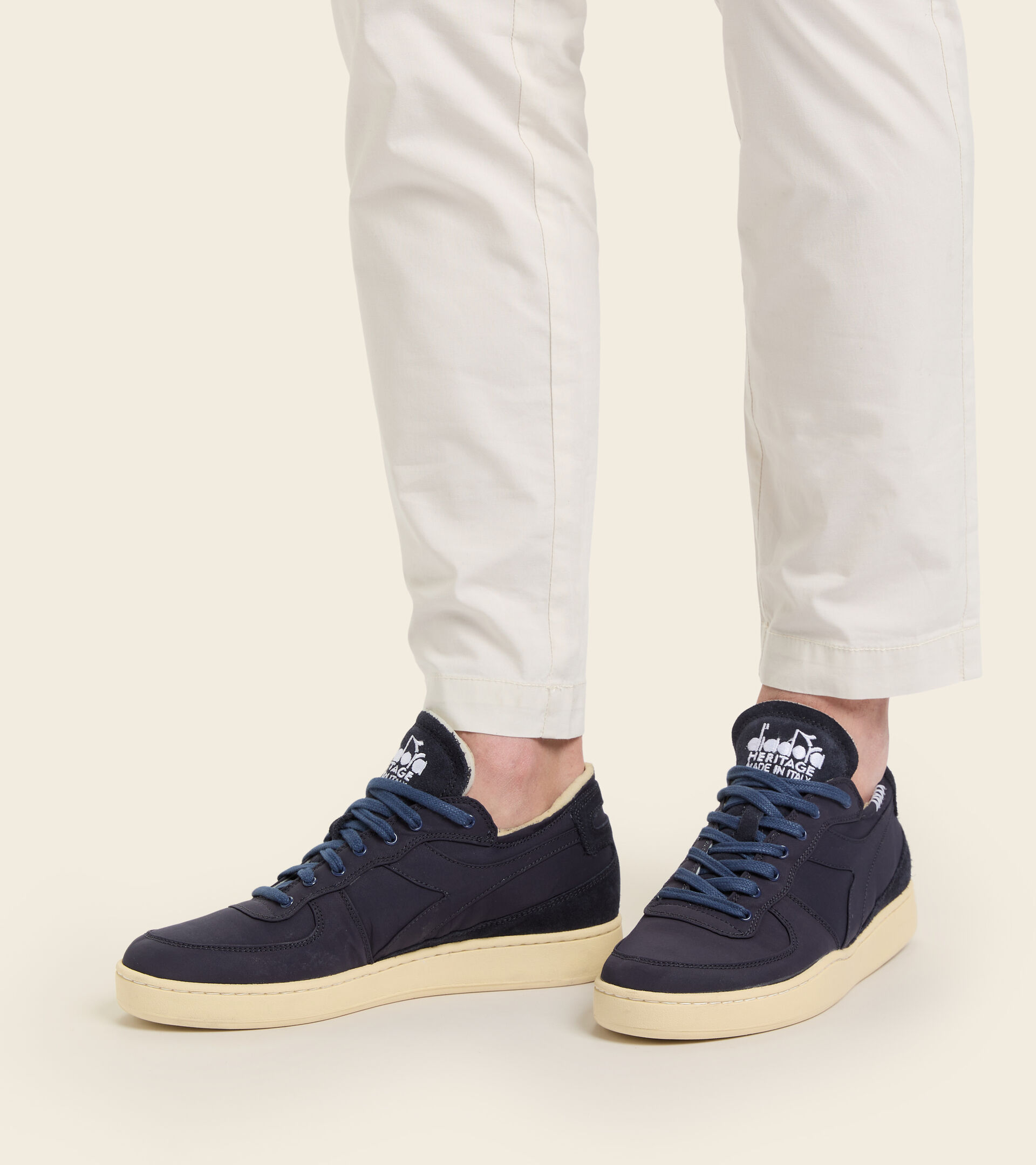 Heritage shoe - Unisex MI BASKET ROW CUT SOFTECH BLUE GRAVITY - Diadora