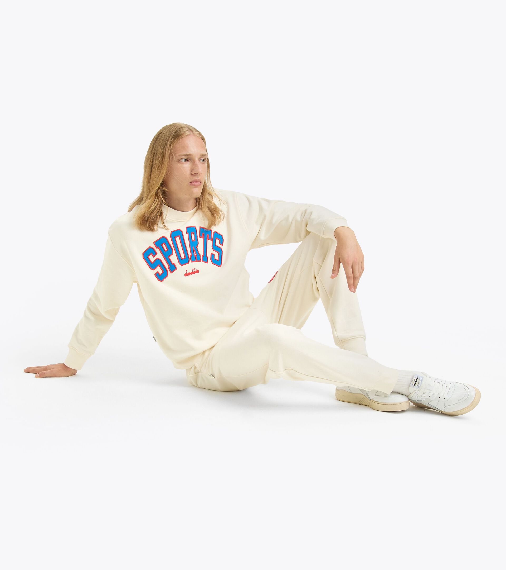 Crewneck sweatshirt - Made in italy - Gender Neutral SWEATSHIRT CREW LEGACY BUTTER WHITE - Diadora