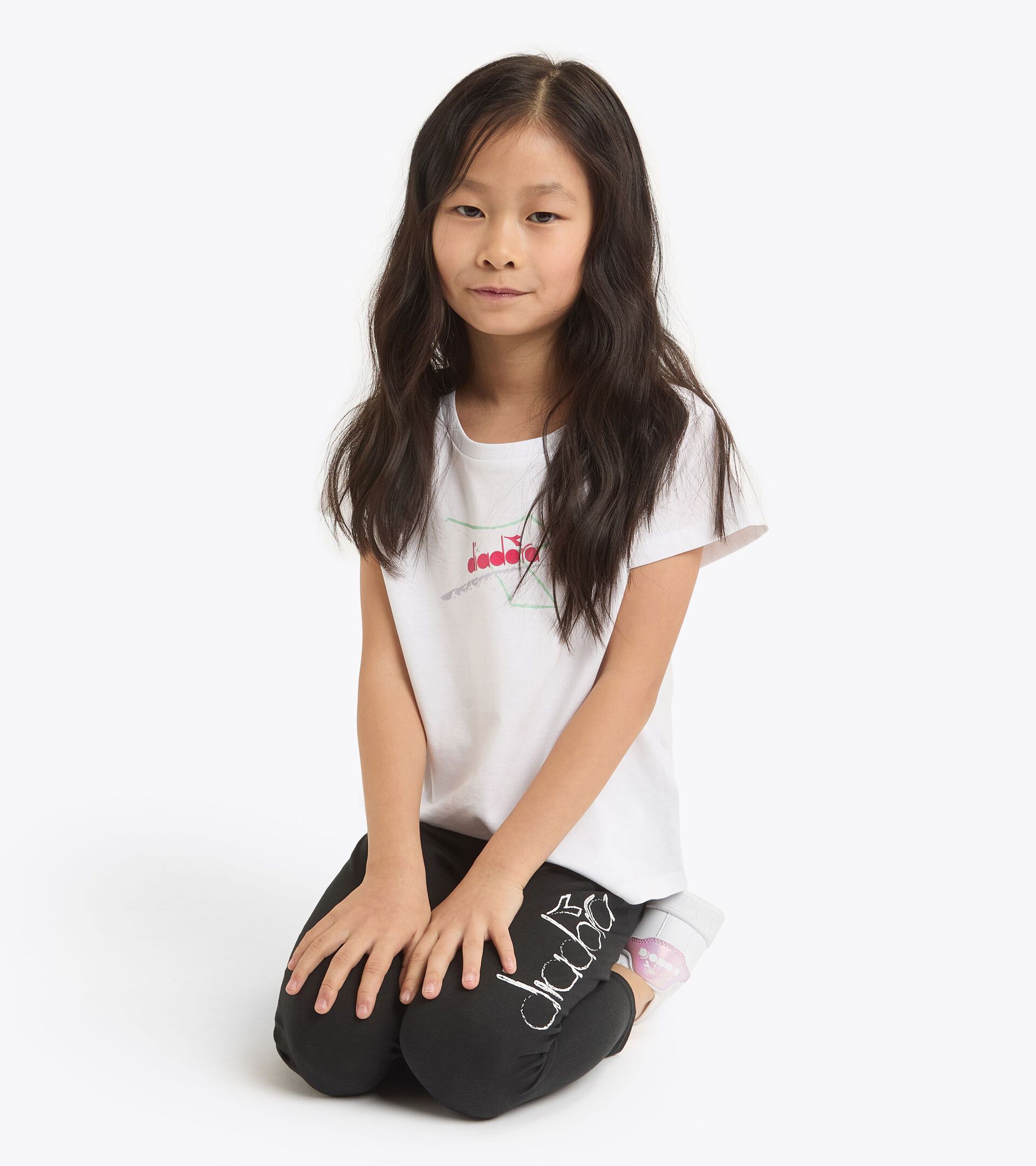 Cotton t-shirt - Girls JG. T-SHIRT SS GRAFFITI OPTICAL WHITE - Diadora