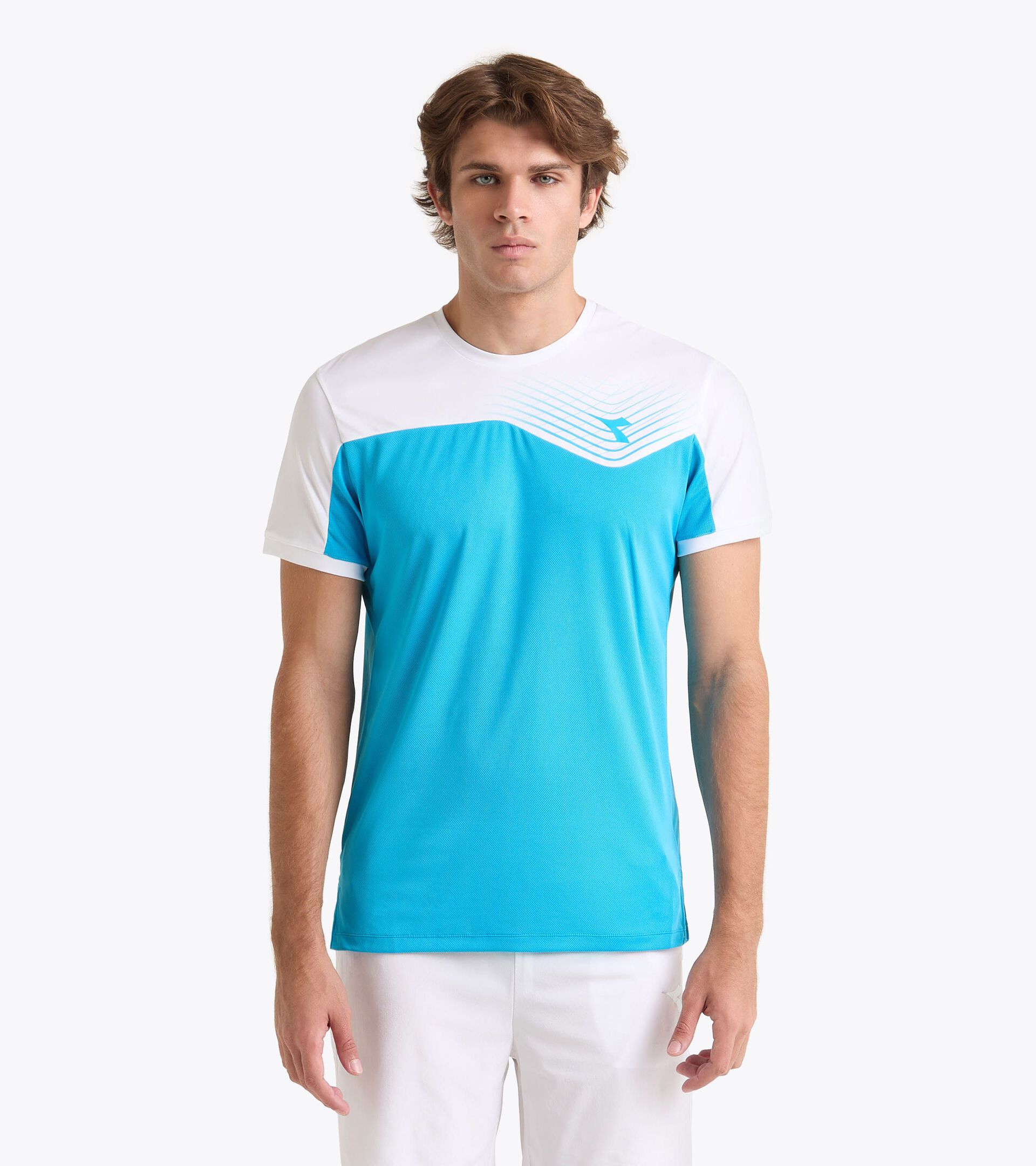 Camiseta de tenis - Hombre T-SHIRT COURT AZUL REAL FLUO - Diadora