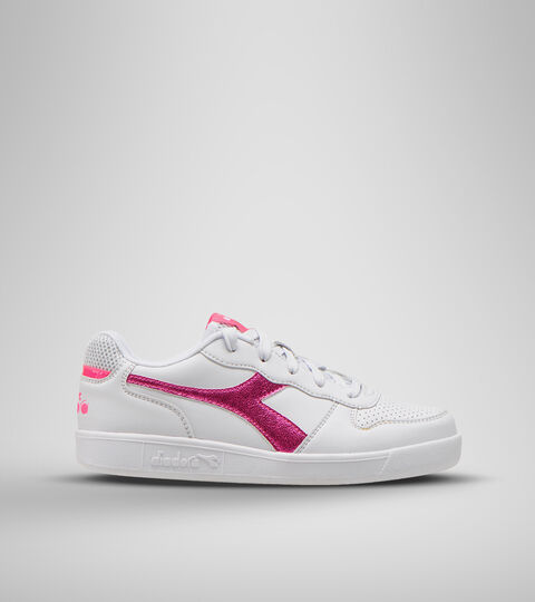 Sports shoes - Youth 8-16 years PLAYGROUND GS GIRL WHITE/PINK FLUO - Diadora