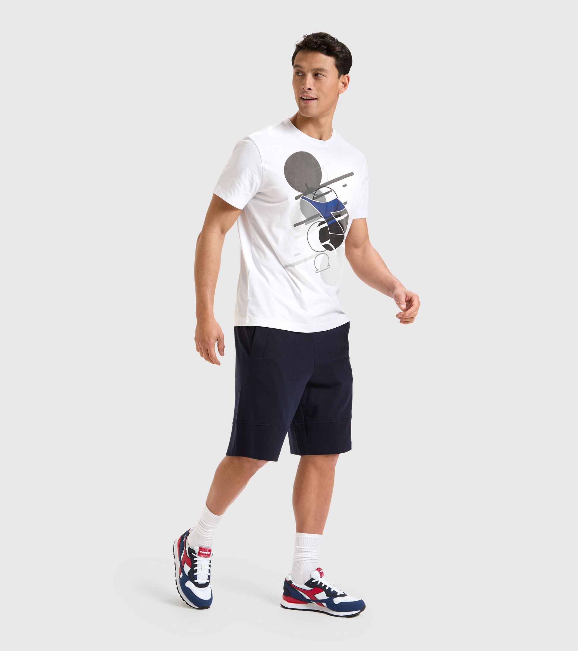 Cotton T-shirt - Men T-SHIRT SS TWIST OPTICAL WHITE - Diadora