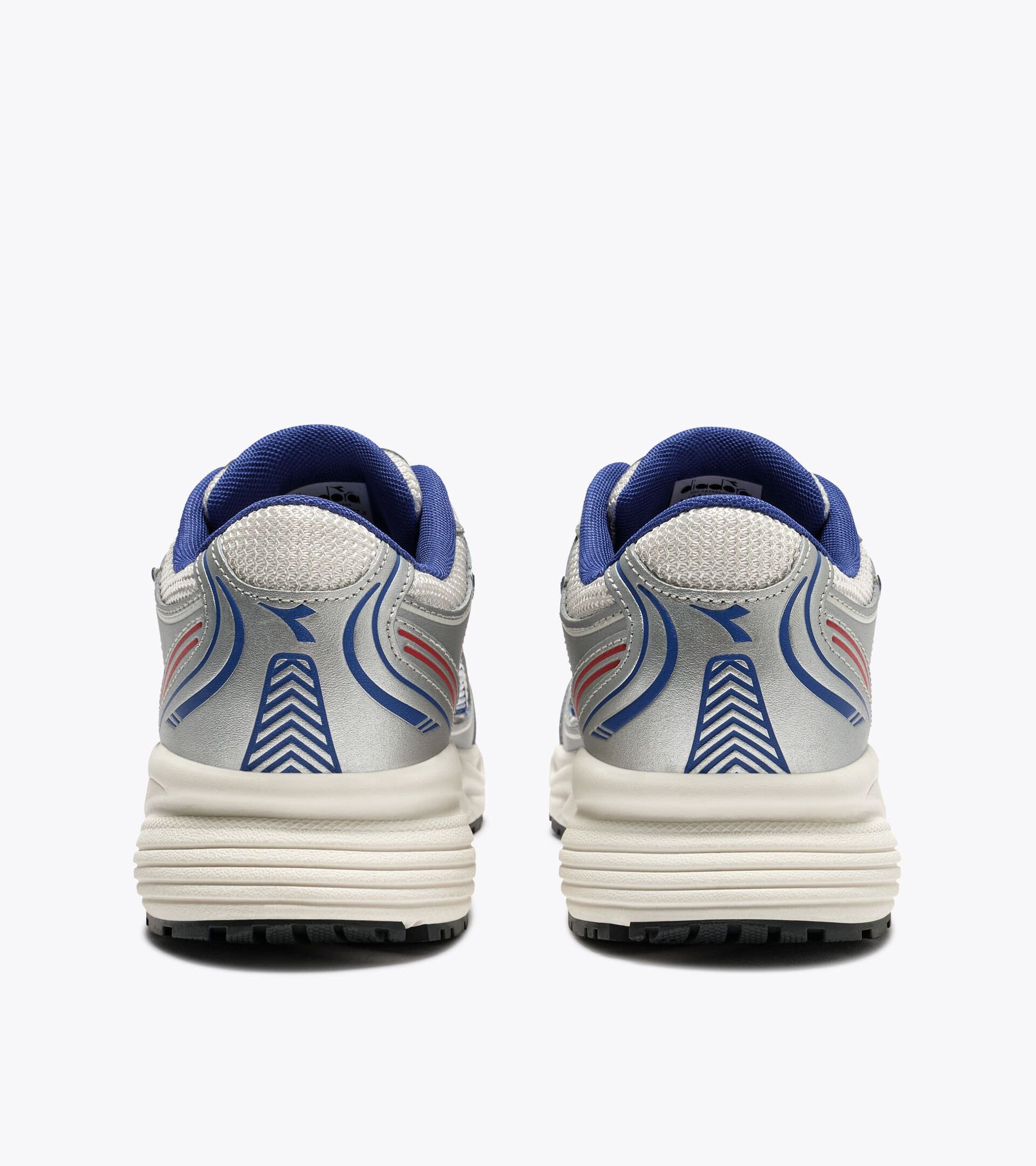 Zapatilla deportiva de piel - Para todos los g&eacute;neros MYTHOS STAR MET BLANCO RECICLADO/AZUL IMPERIAL - Diadora