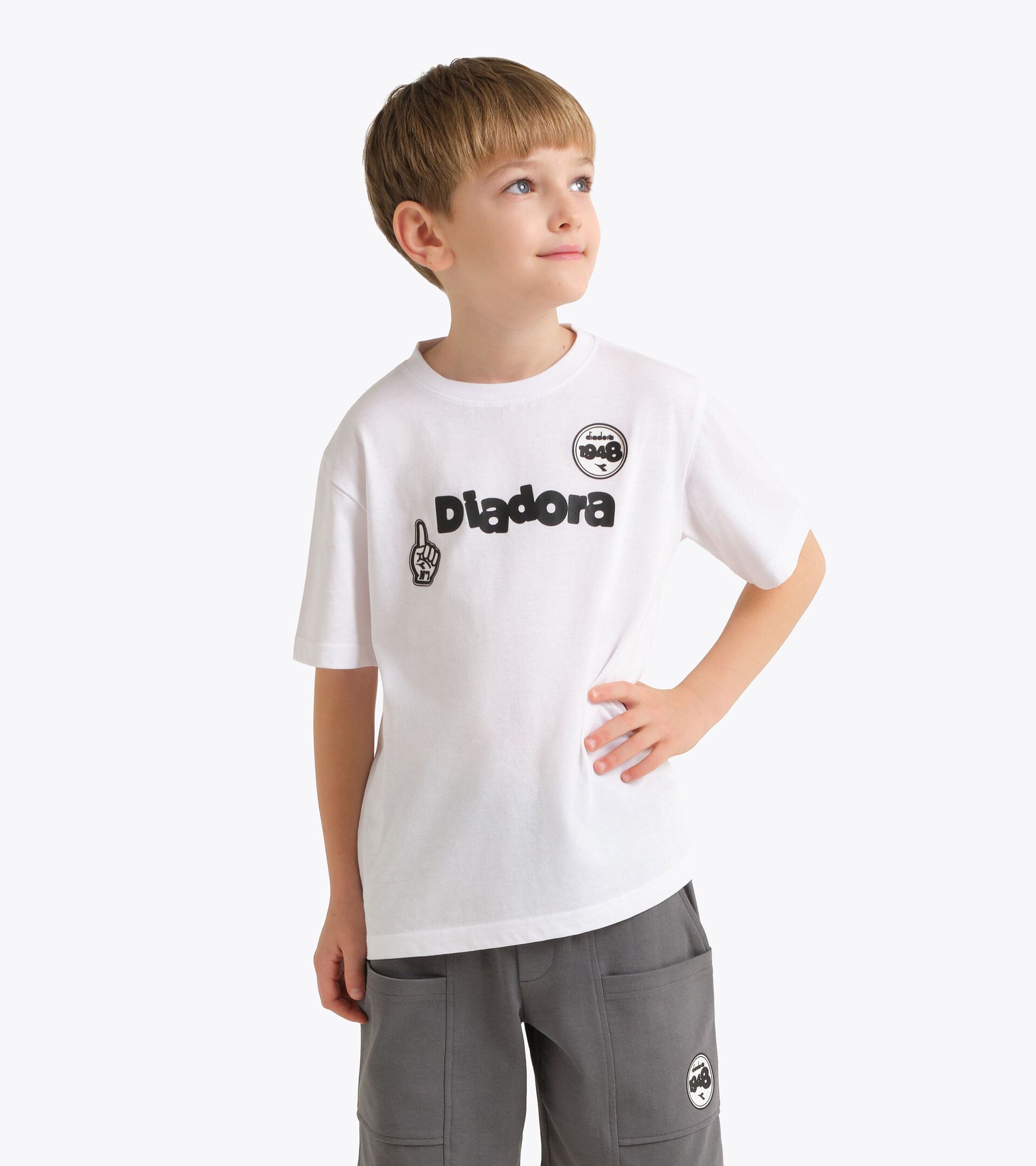 T-Shirt aus Baumwolle - Jungen
 JB. T-SHIRT SS ESS. SPORTS BL STRAHLEND WEISSE - Diadora