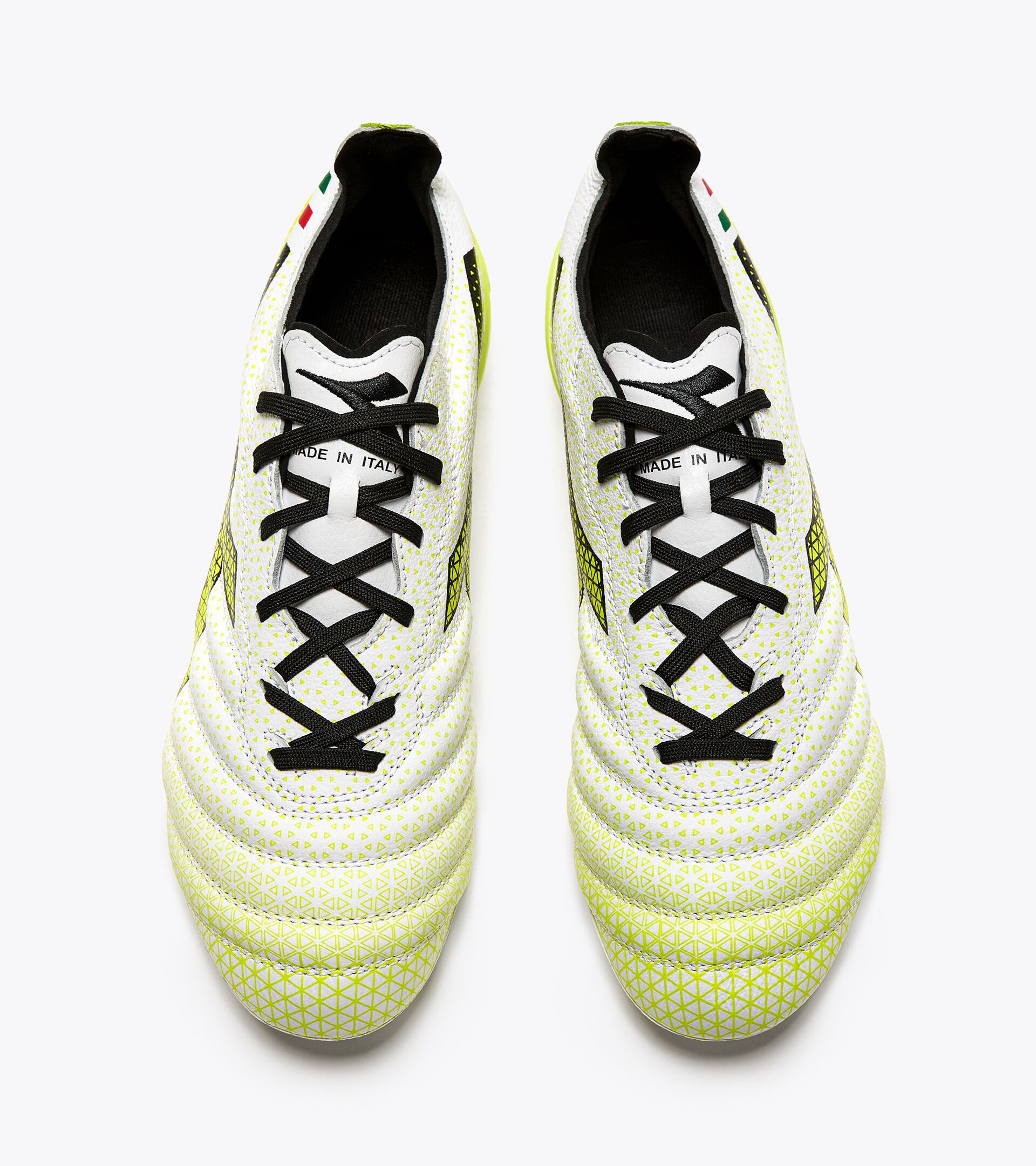 Calcio boots for firm grounds - Made in Italy - Gender Neutral BRASIL ELITE TECH GR ITA LPX WHITE/BLACK/FLUO YELLOW DD - Diadora